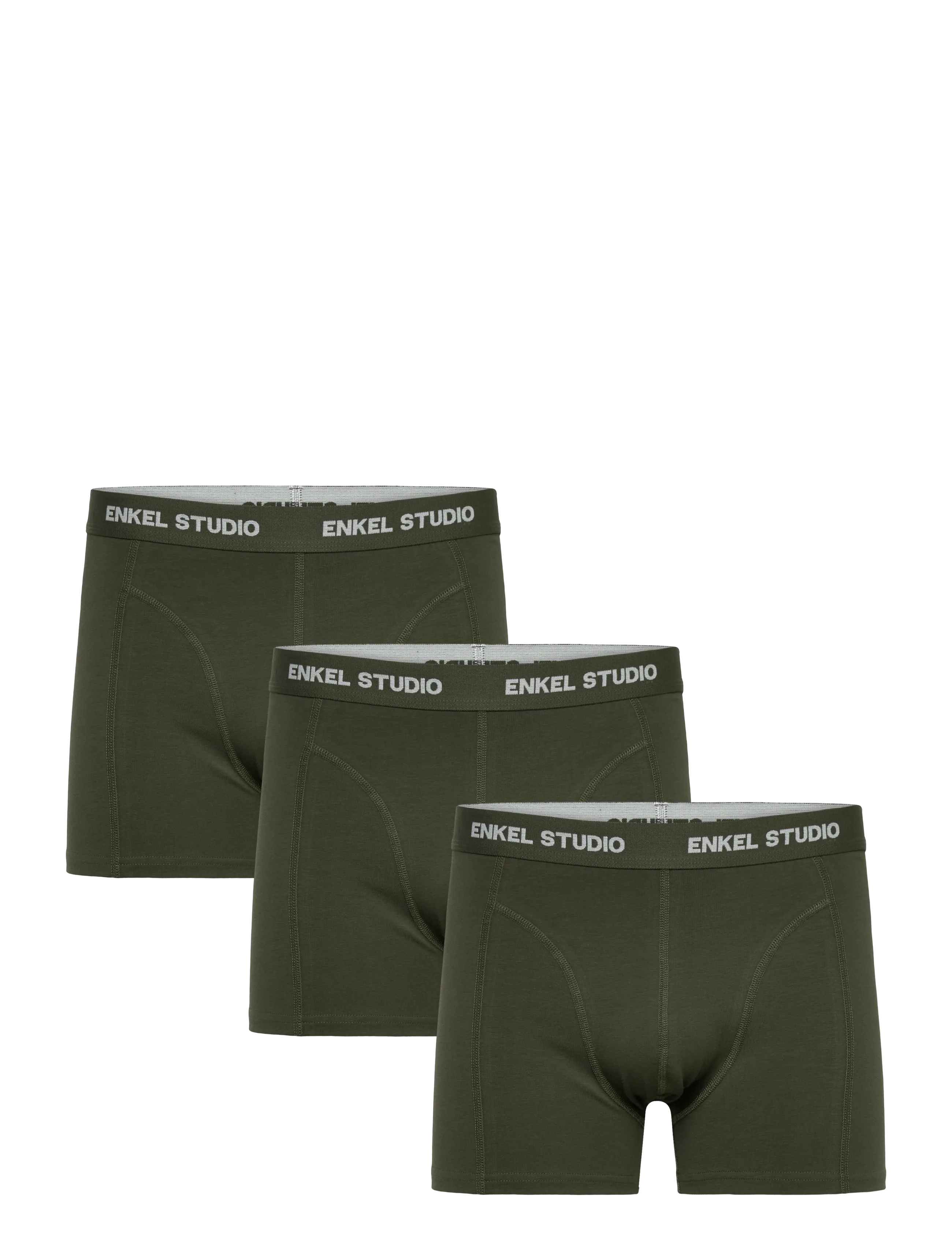 Enkel Studio Boxer 3Pack Eskarl, L, Underwear, Khakigrün - Boxers, Männerswear