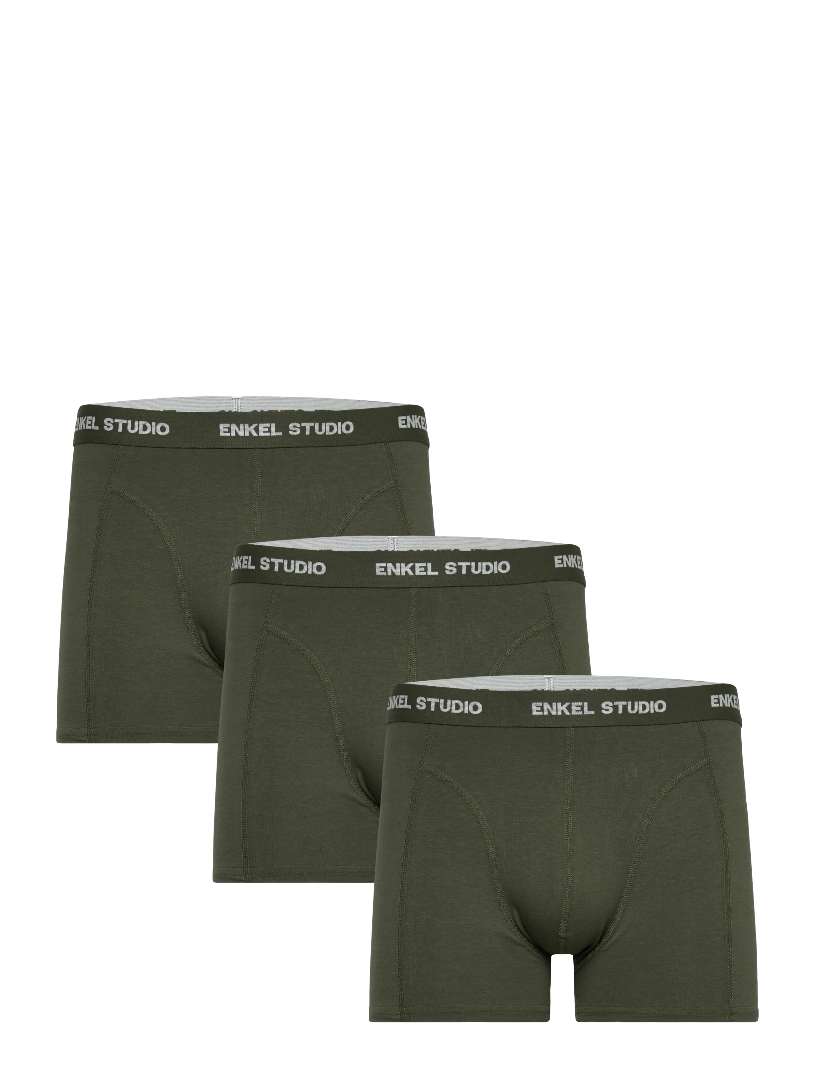 Enkel Studio Boxer Bambus 3Pack Eskarlo, 3XL, Underwear, Khakigrün - Boxers, Männerswear
