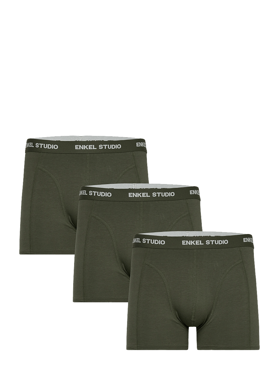 Enkel Studio - Boxer bambus 3pack ESKARLO - multipack kalsonger - army - 0