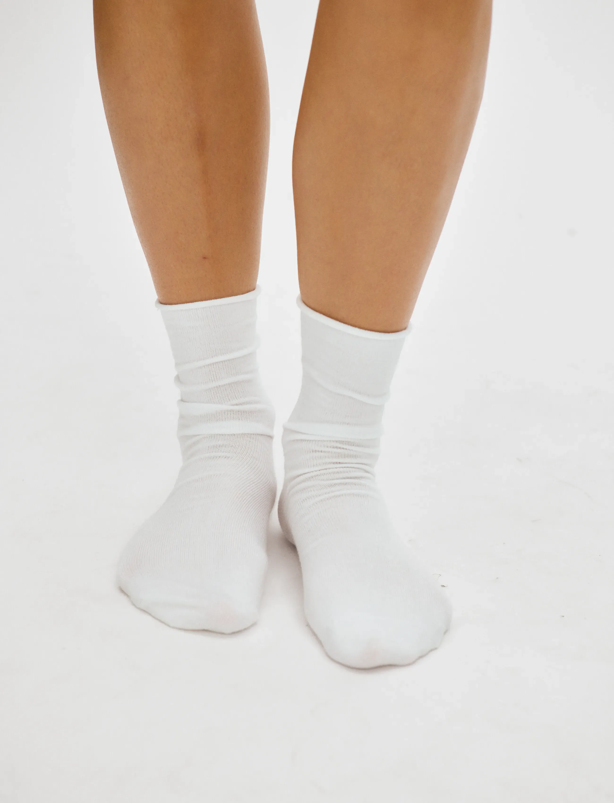 Enkel Studio Socks Roll Bamboo 5pk ESLINNEA - Lange strømper - WHITE / white