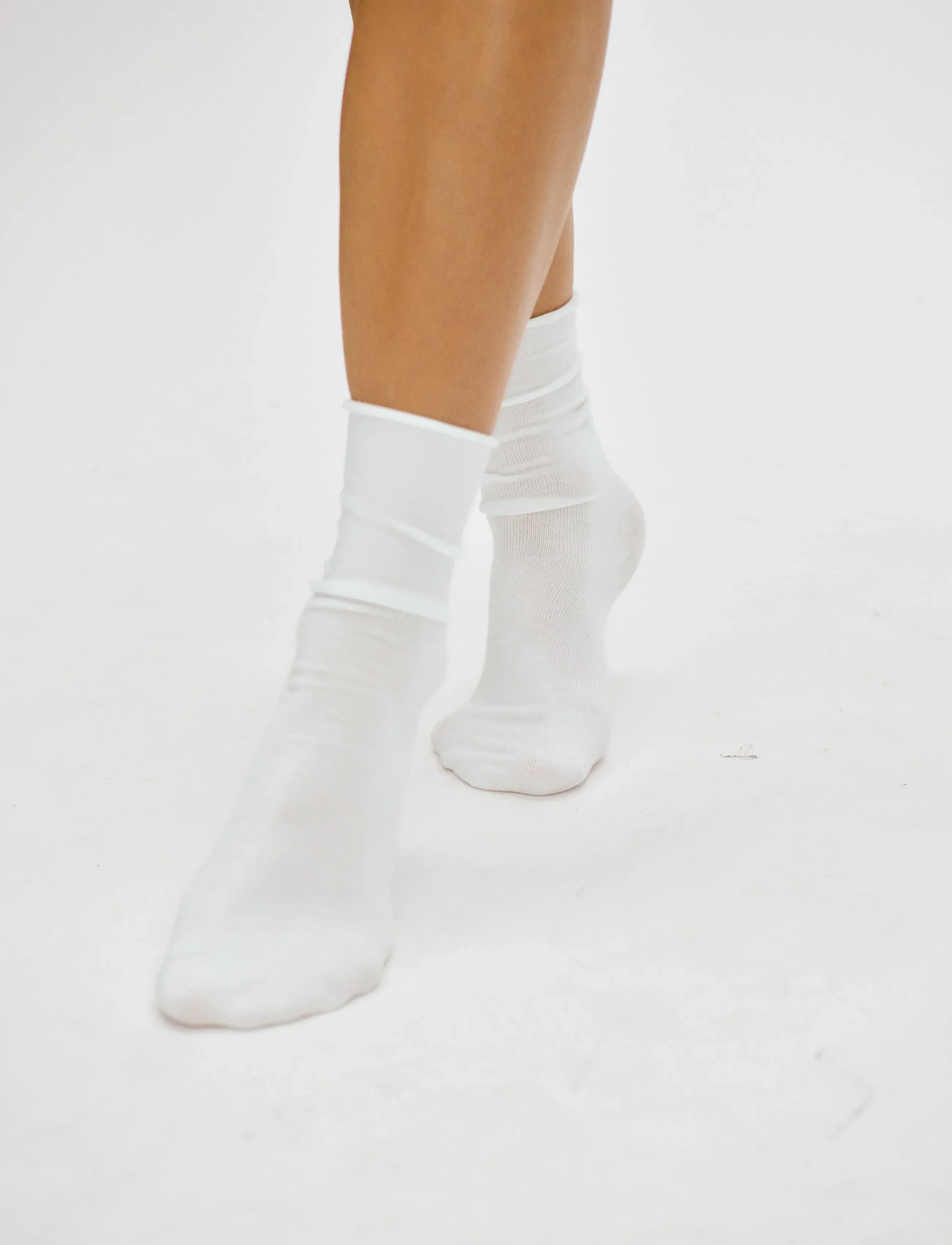 Enkel Studio - Socks Roll Bamboo 5pk ESLINNEA - julegaver under 300kr - white - 3