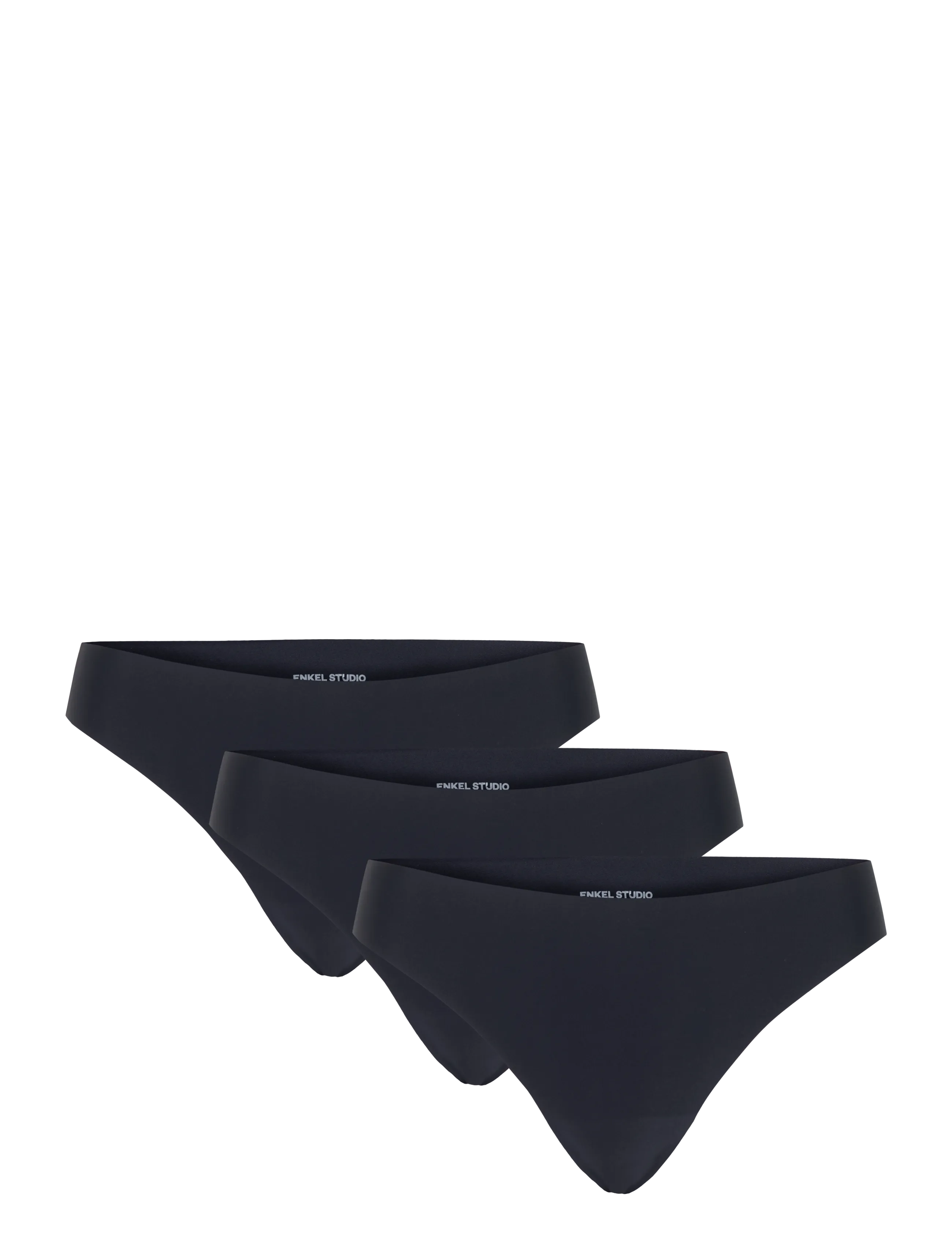 Enkel Studio Underwear String 3pack ESVERA - Stringtrusser - BLACK / black