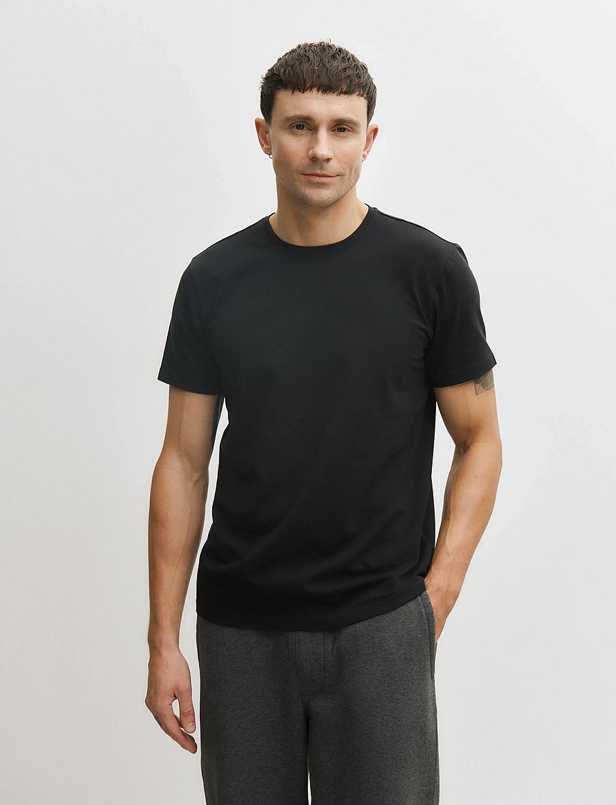 Enkel Studio - O-neck tee 2-pack ESOSCAR - multipack t-shirts - black - 0