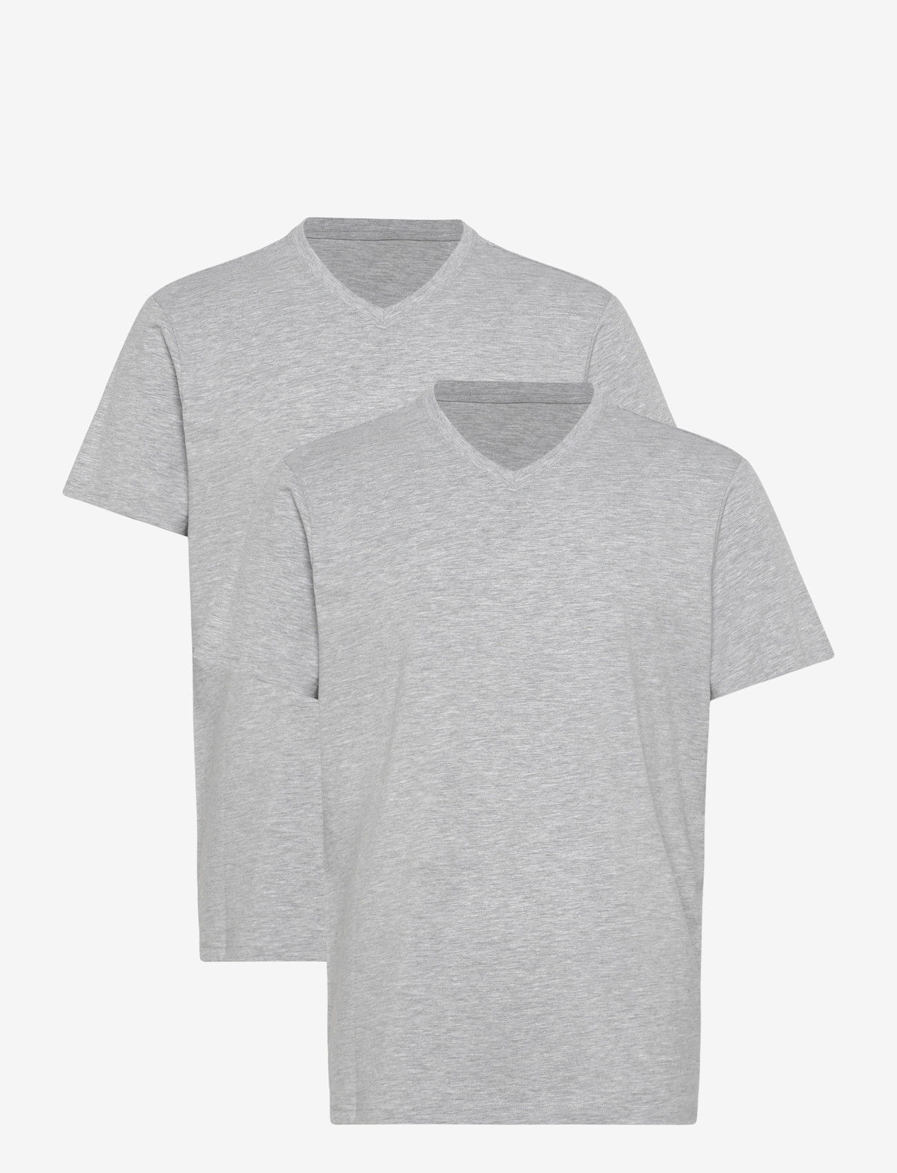 Enkel Studio - O-neck tee 2-pack ESOSCAR - kortærmede t-shirts - grey melange - 1