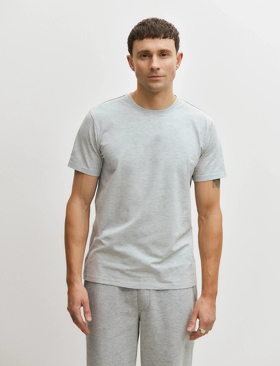 Enkel Studio - O-neck tee 2-pack ESOSCAR - t-paidat monipakkauksessa - grey melange - 0