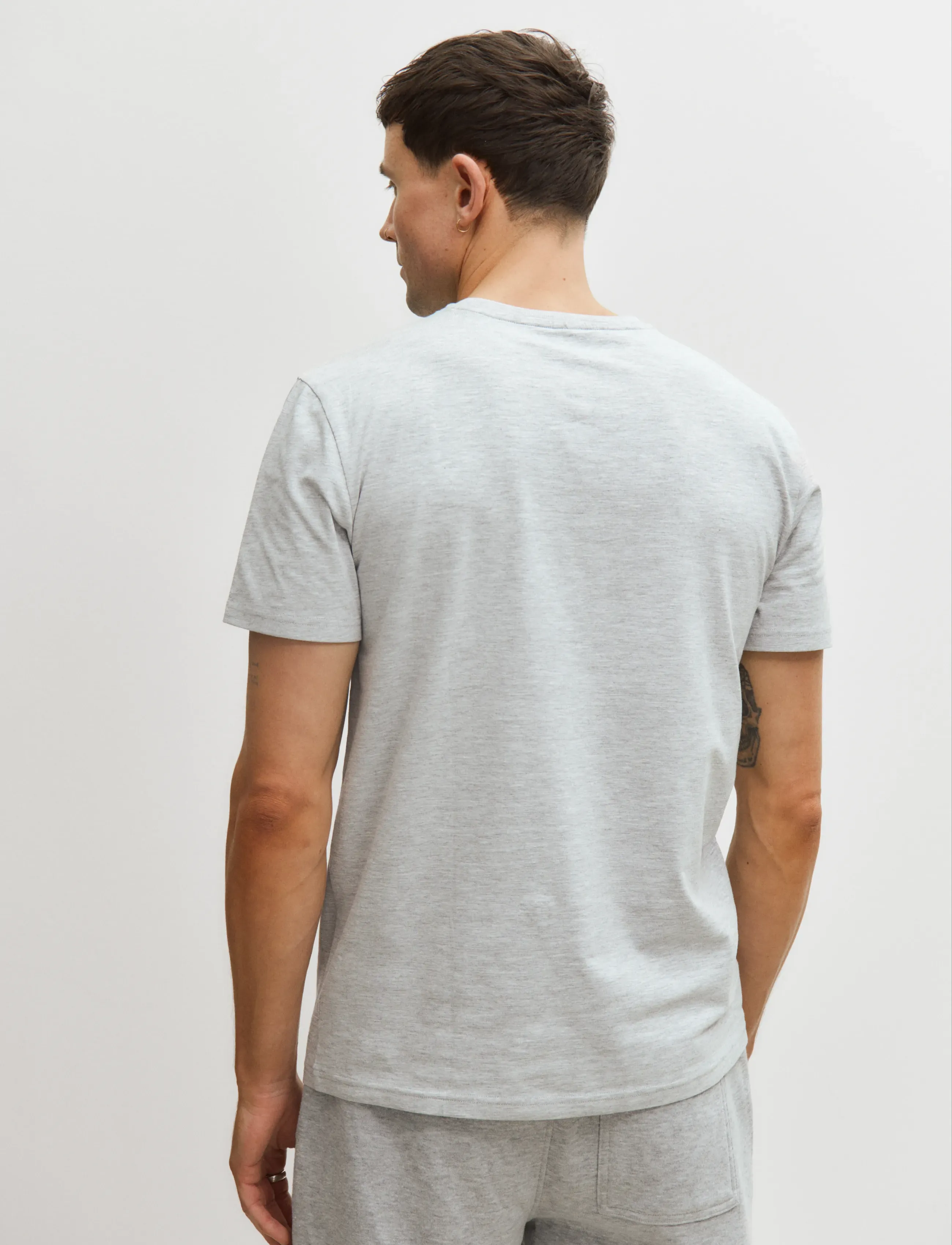Enkel Studio - O-neck tee 2-pack ESOSCAR - kortærmede t-shirts - grey melange - 2