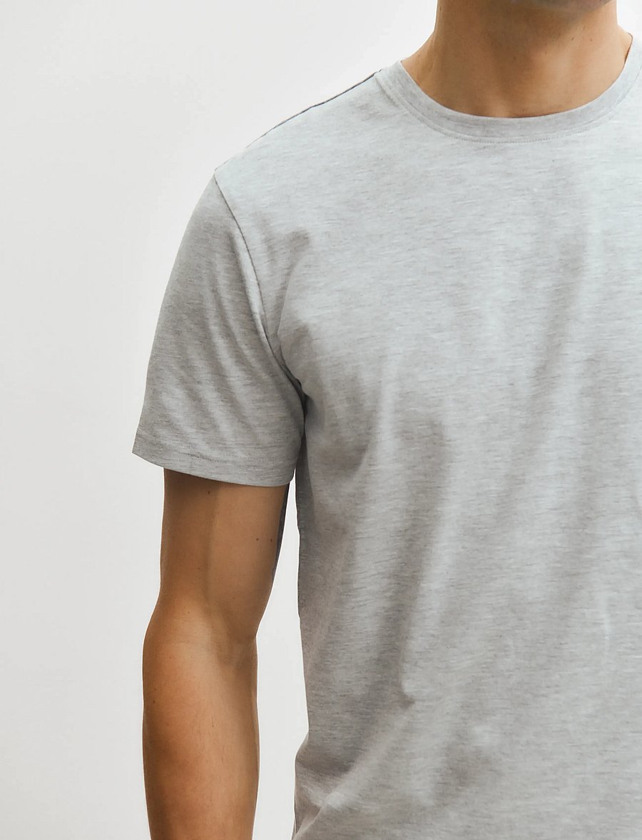 Enkel Studio - O-neck tee 2-pack ESOSCAR - t-paidat monipakkauksessa - grey melange - 3