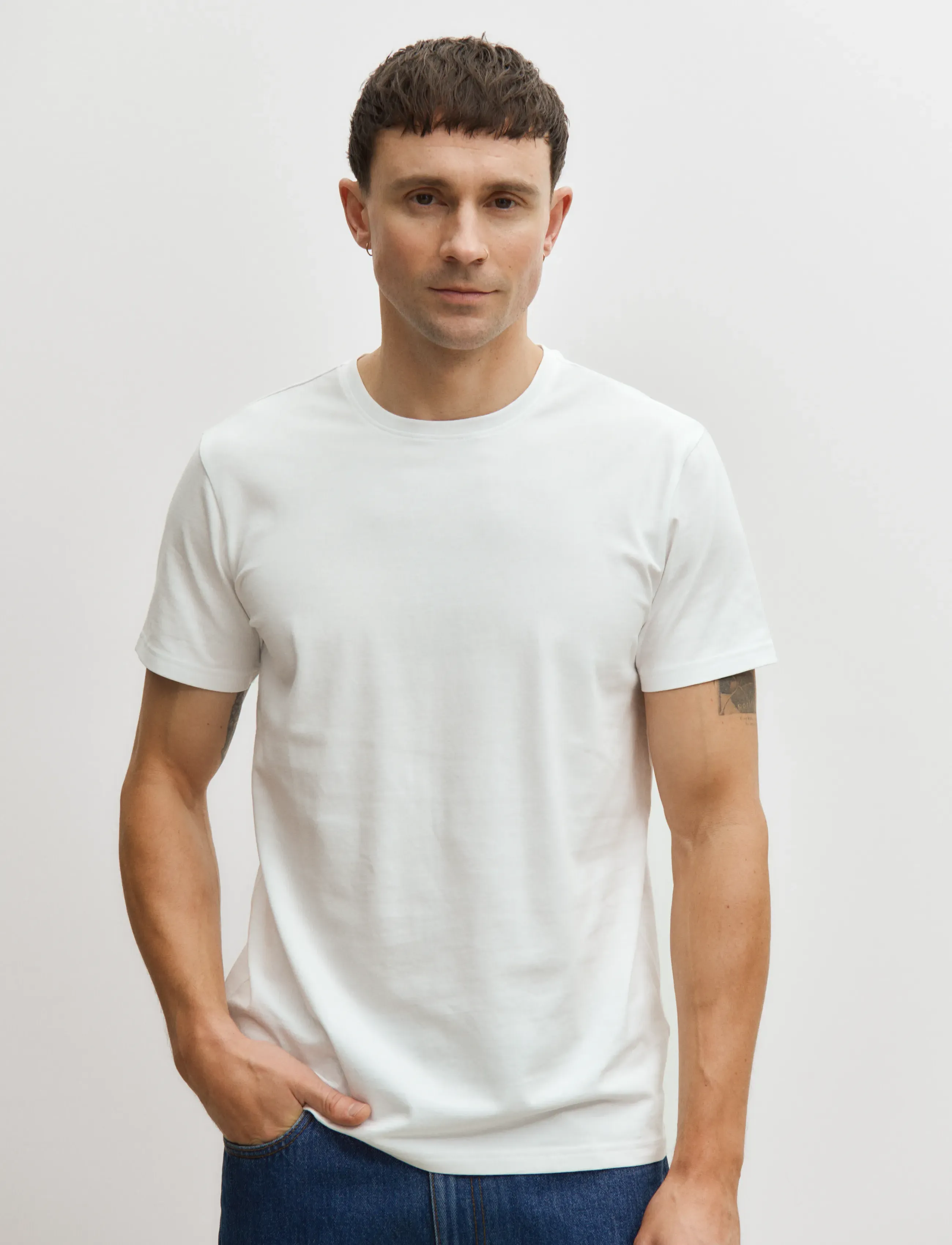 Enkel Studio O-neck tee 2-pack ESOSCAR - T-shirts - WHITE / white