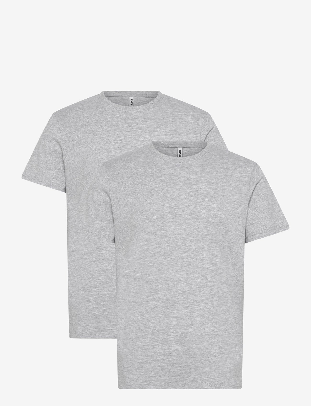Enkel Studio - V-neck tee 2-pack ESNOHR - kortærmede t-shirts - grey melange - 1