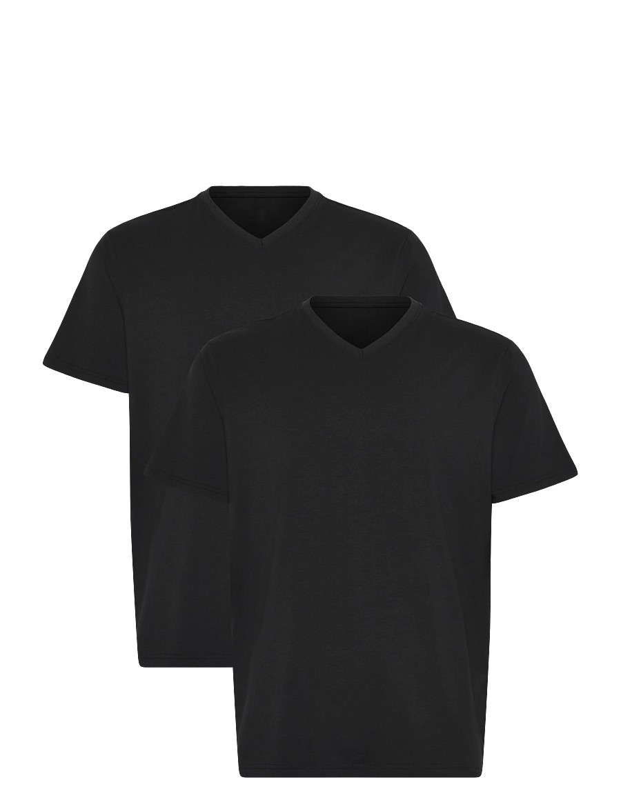 Enkel Studio - V-neck tee 2-pack ESNOHR - multipack t-shirts - svart - 1