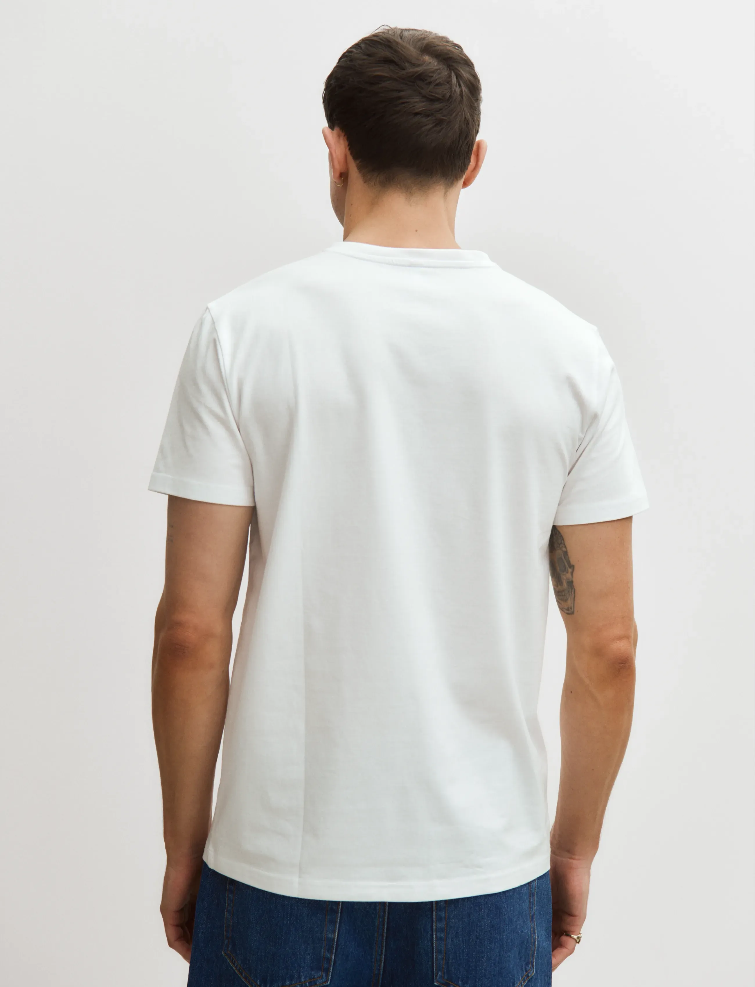 Enkel Studio - V-neck tee 2-pack ESNOHR - kortærmede t-shirts - white - 2