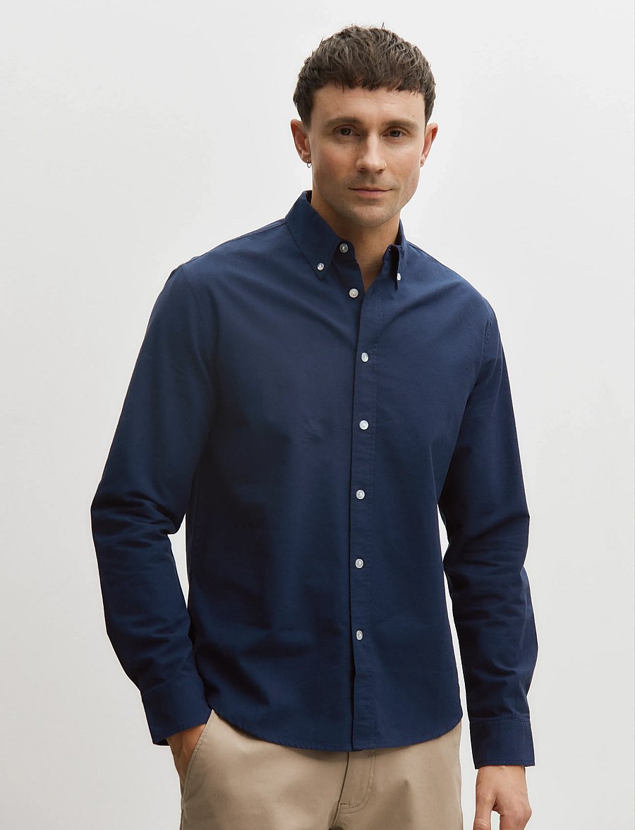 Enkel Studio - Oxford LS shirt ESALFRED - oxford skjorter - navy - 0