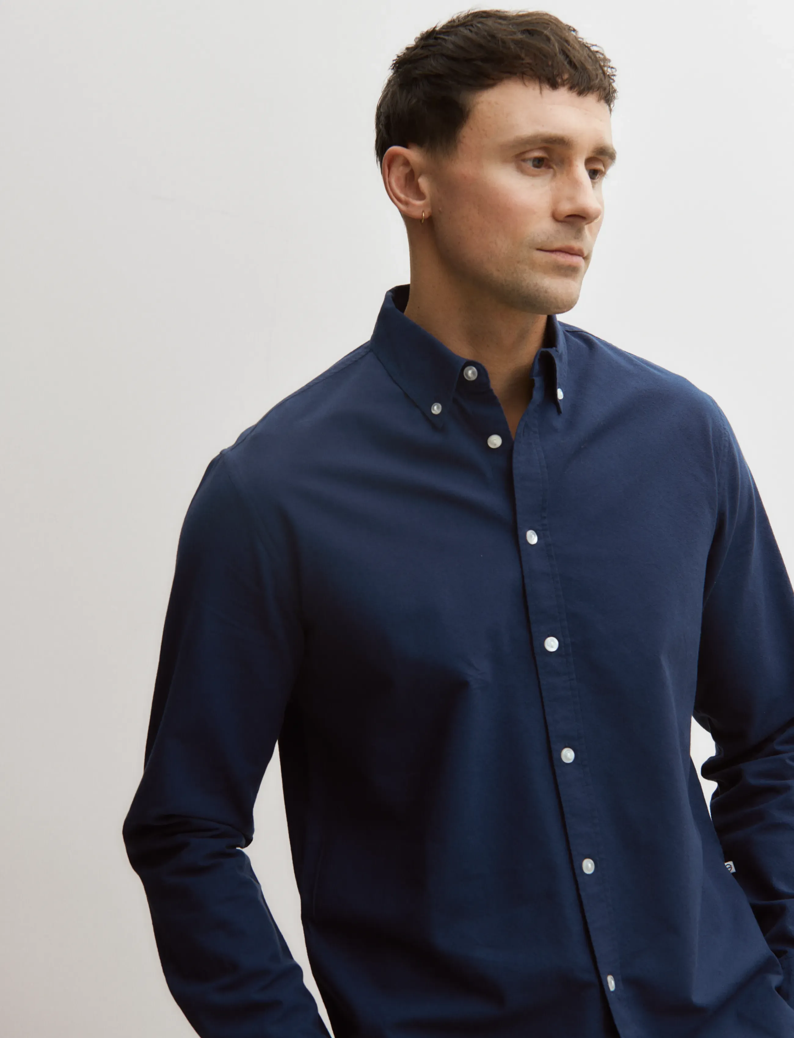 Enkel Studio - Oxford LS shirt ESALFRED - oxford skjorter - navy - 4