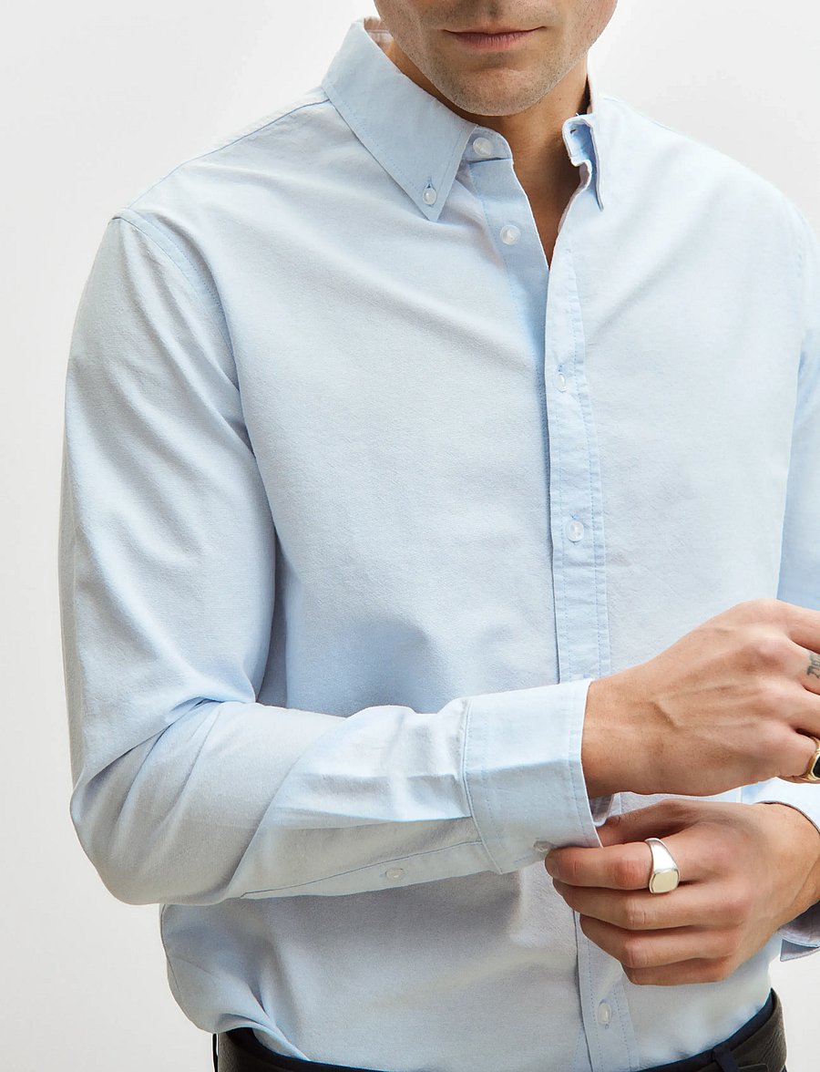 Enkel Studio - Oxford LS shirt ESALFRED - oxford skjorter - skyeblue - 4