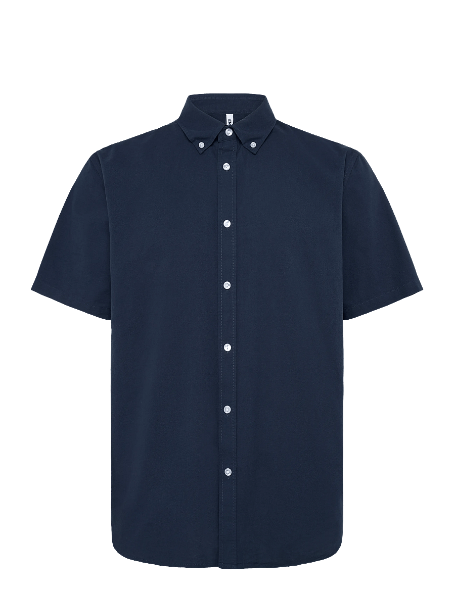 Enkel Studio - Oxford SS shirt ESEMIL - oxford skjorter - navy - 0