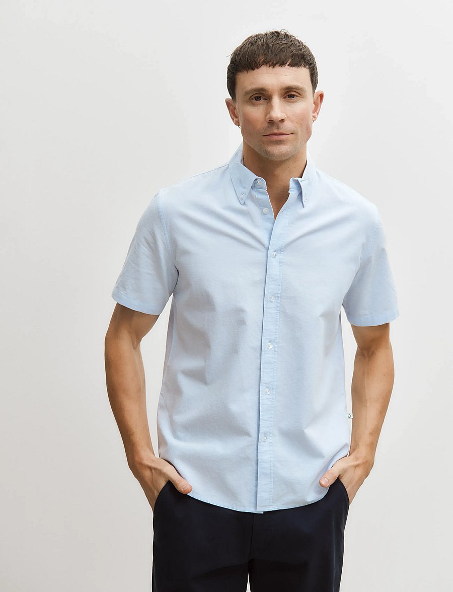 Enkel Studio - Oxford SS shirt ESEMIL - oxford-skjortor - sky blue - 0