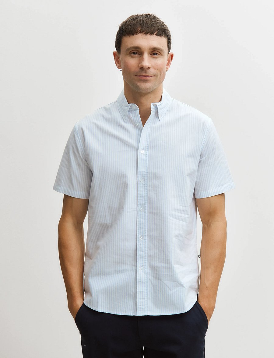 Enkel Studio - Oxford SS shirt ESEMIL - oxford-skjortor - striped - 0