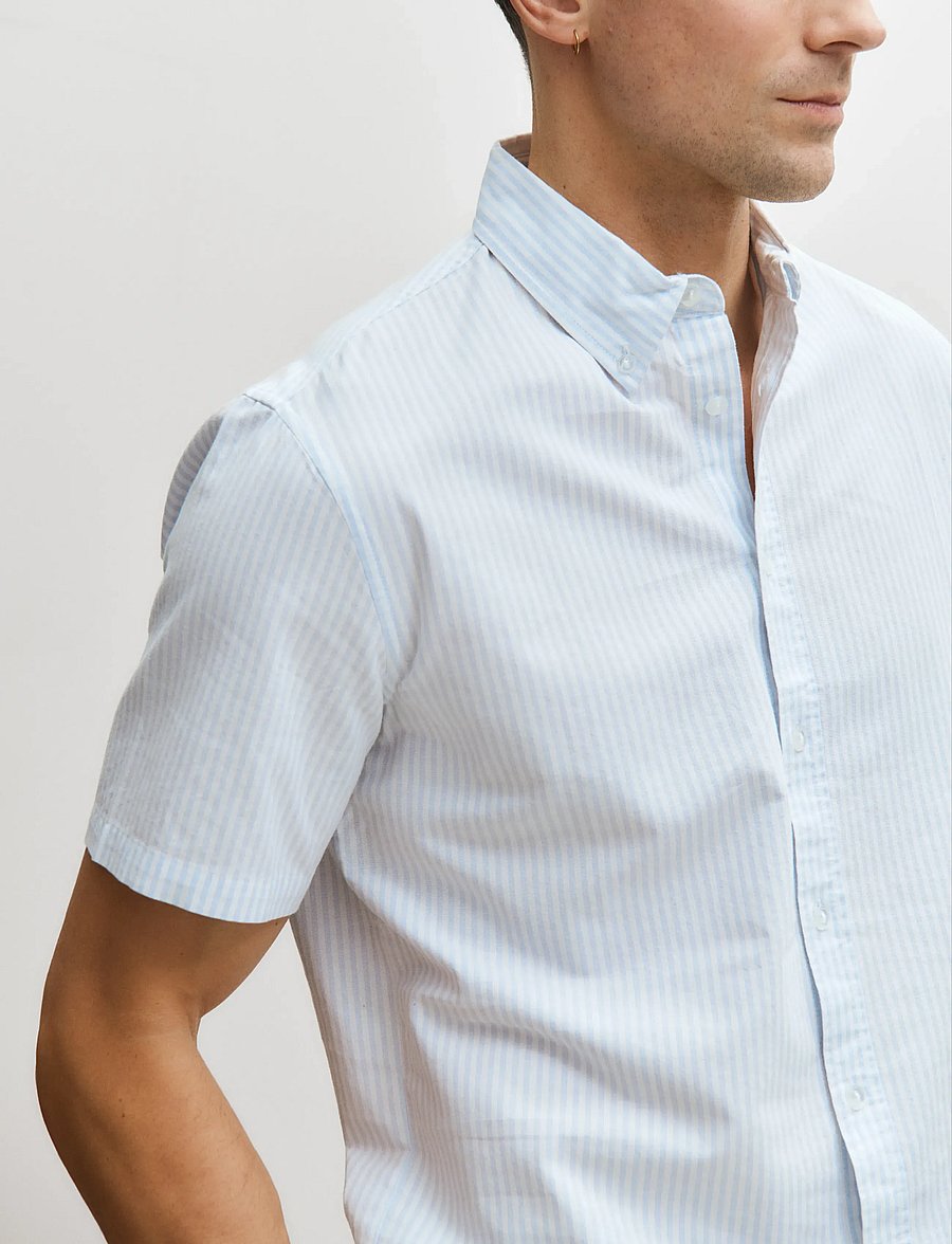 Enkel Studio - Oxford SS shirt ESEMIL - oxford-skjortor - striped - 4