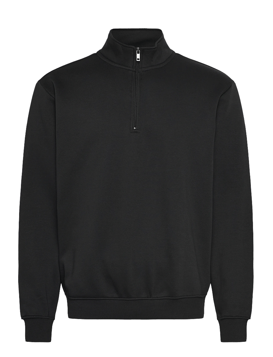 Enkel Studio - Crew neck half zip ESVALDEMAR - sweatshirts - black - 0