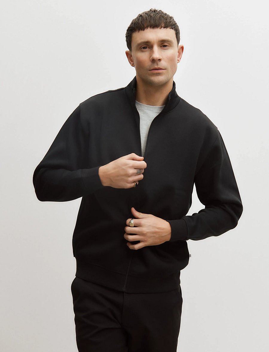 Enkel Studio - Crew Neck full zip ESJOHAN - sweatshirts - black - 0