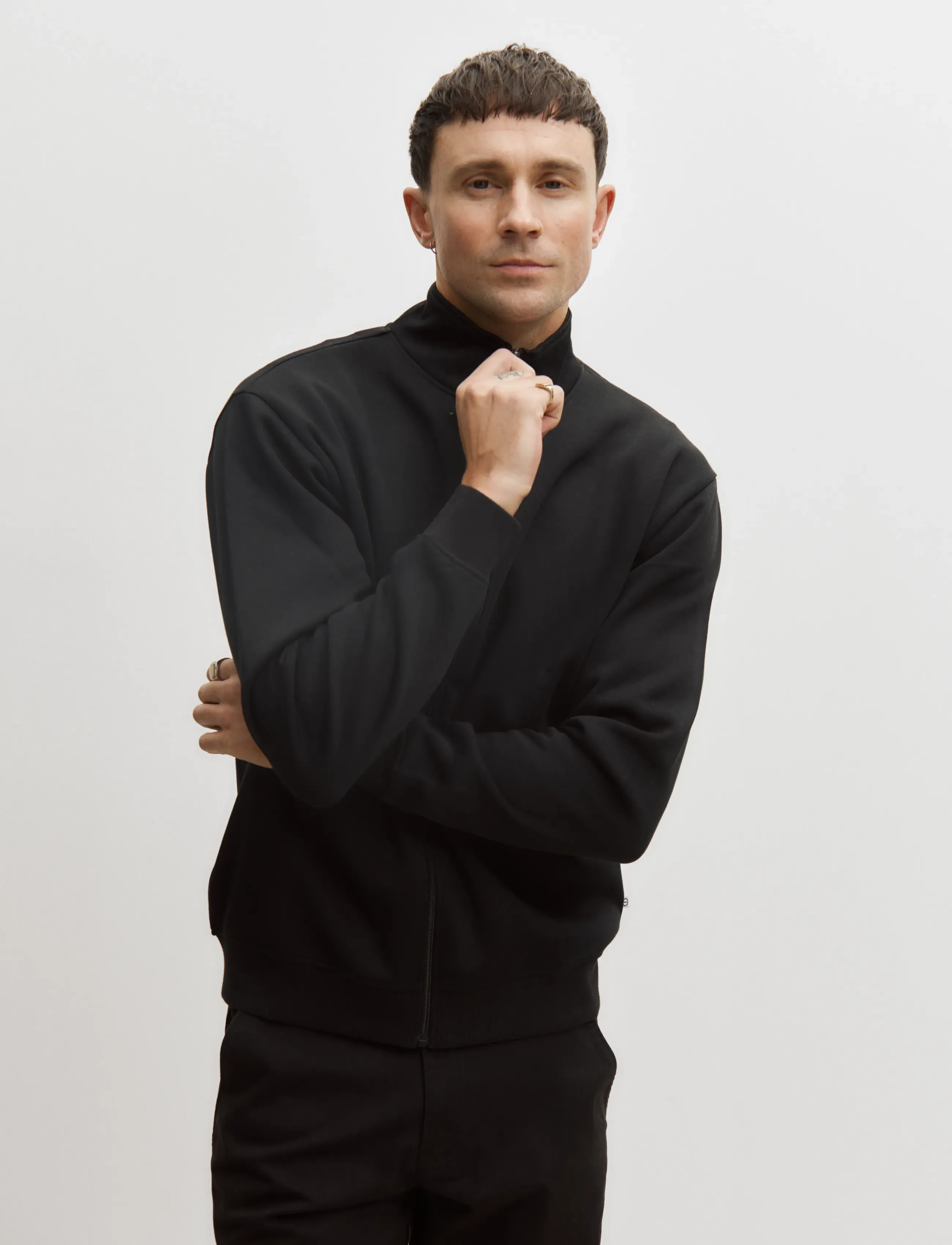 Enkel Studio - Crew Neck full zip ESJOHAN - sweatshirts - black - 4