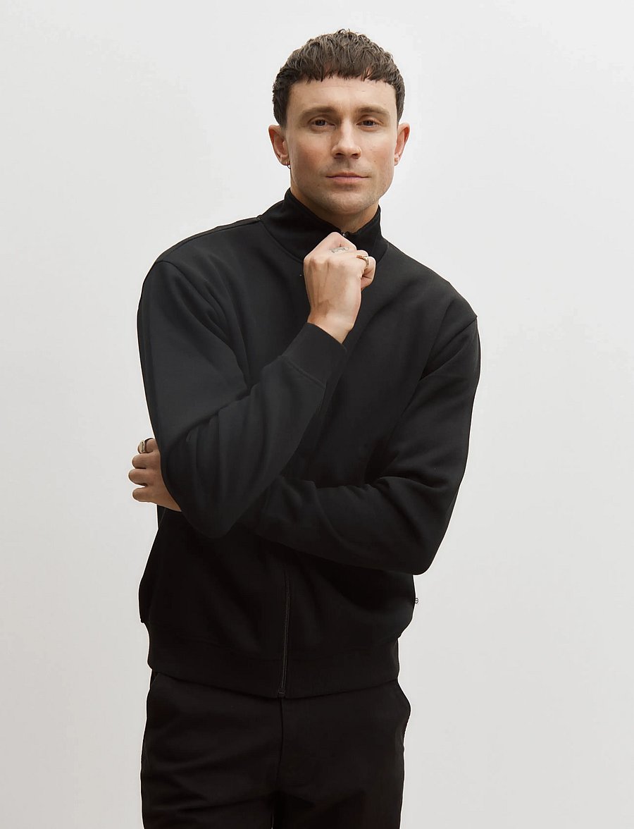 Enkel Studio - Crew Neck full zip ESJOHAN - sweatshirts - black - 4