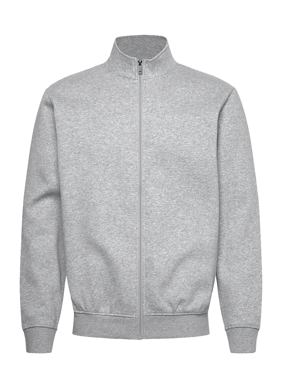Enkel Studio - Crew Neck full zip ESJOHAN - sweatshirts - grey melange - 1