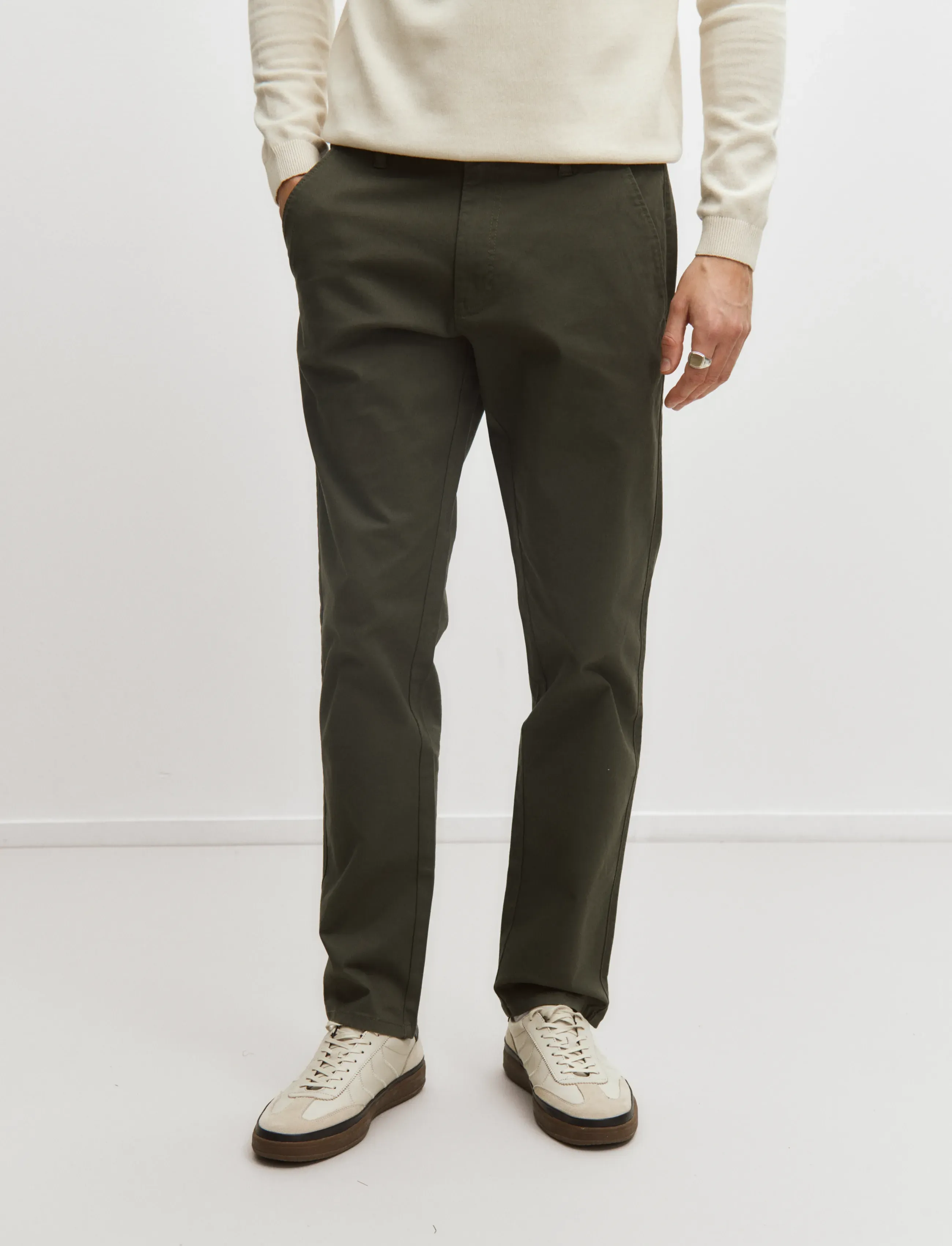 Enkel Studio Chinos Eslucas, 32 x 34, Trousers, Khakigrün - Chinos, Männerswear