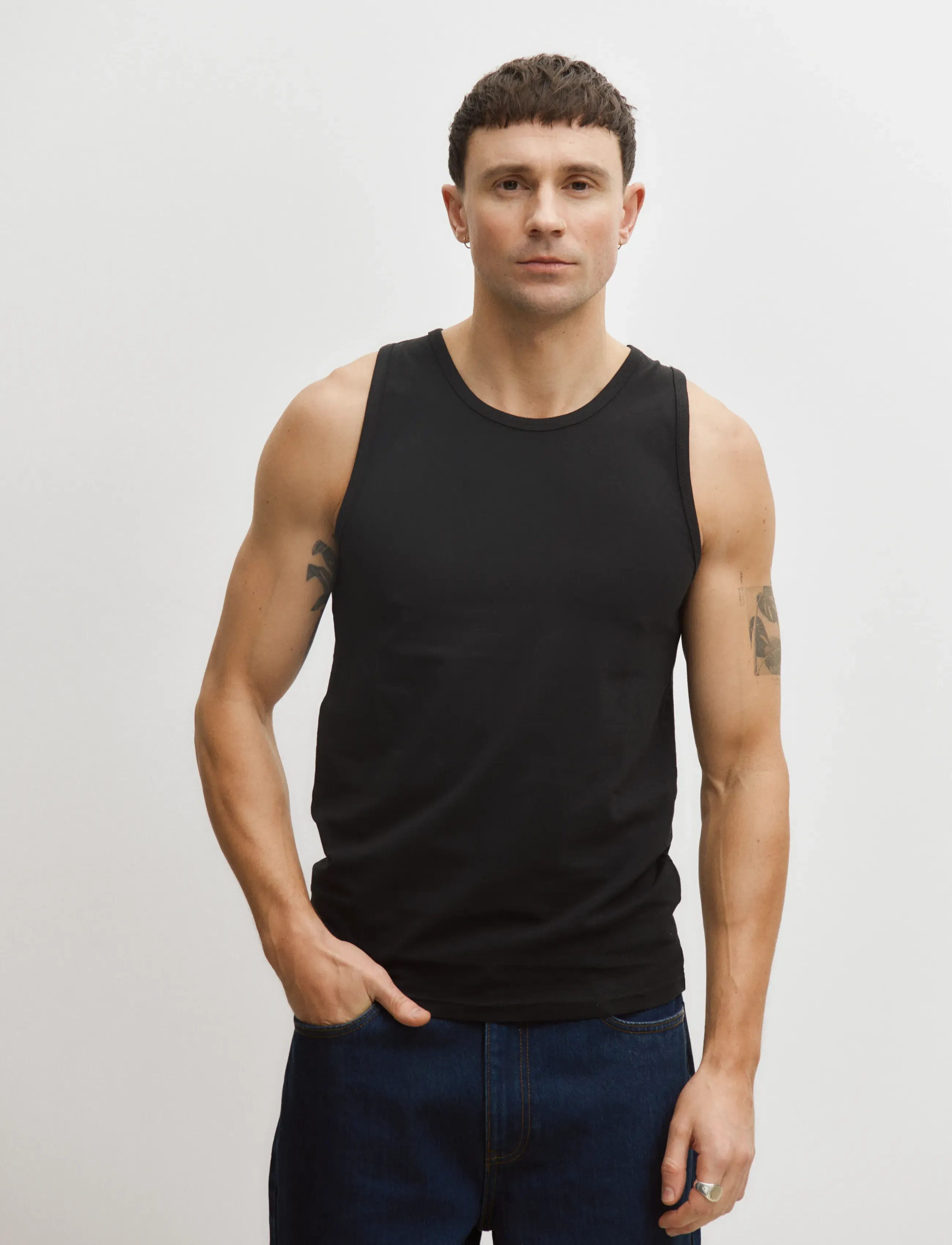 Enkel Studio Tank top 2-pack ESWILLIAM - Pyjamaoberteil - BLACK / black