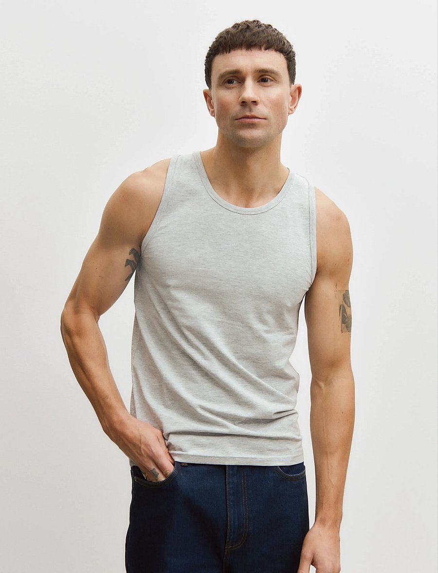 Enkel Studio - Tank top 2-pack ESWILLIAM - nattrøjer - grey melange - 0