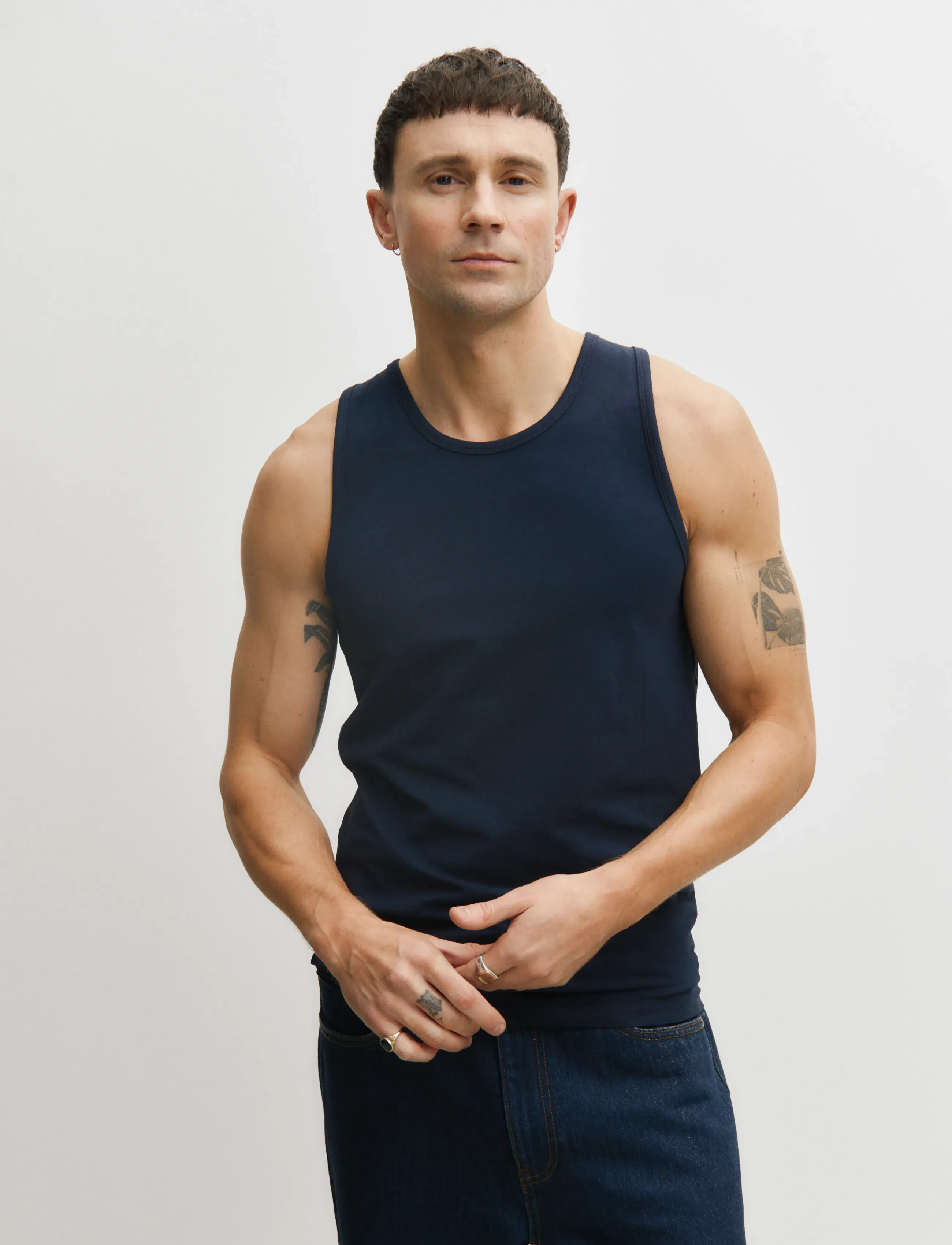 Enkel Studio Tank top 2-pack ESWILLIAM - Visa allt - NAVY / navy