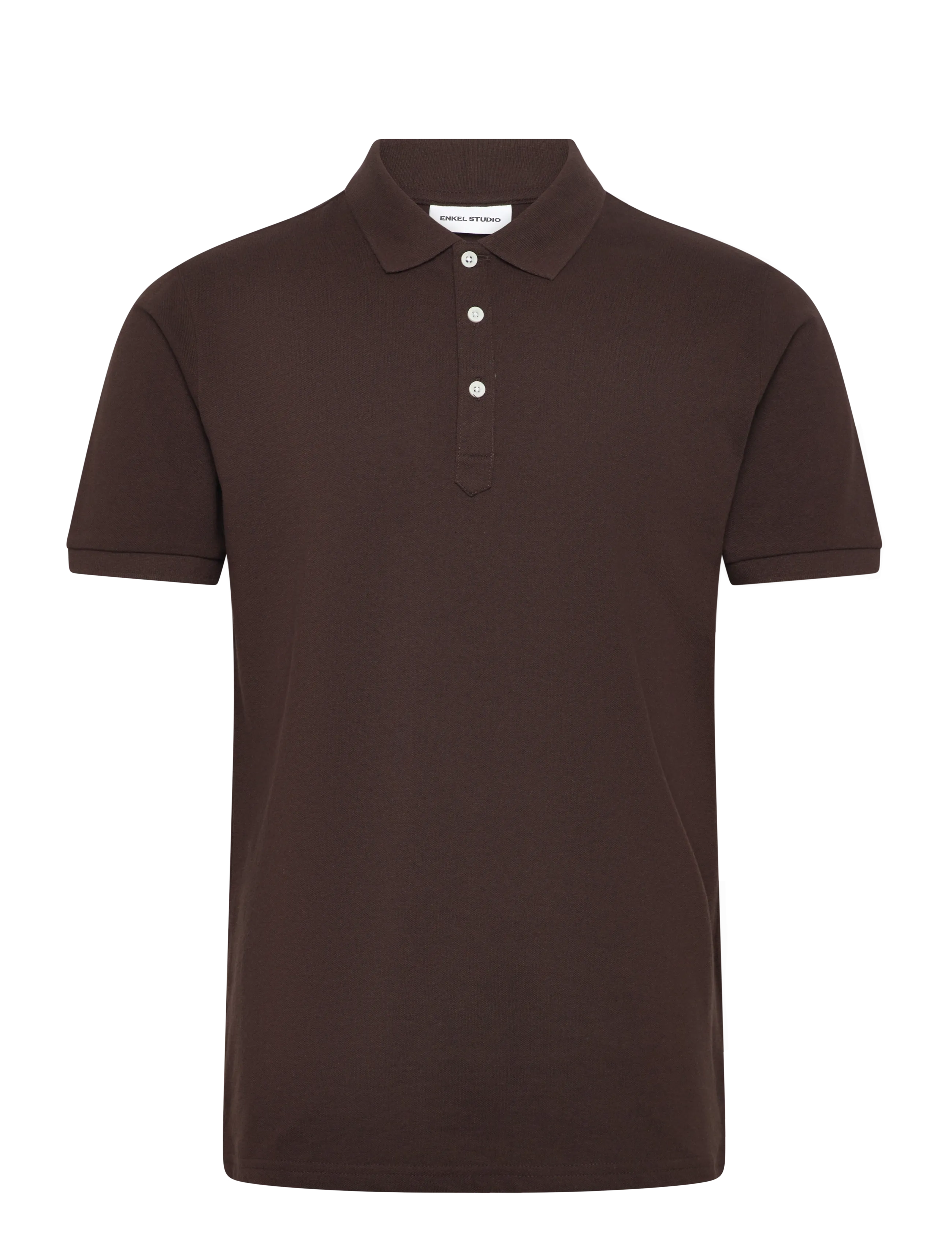 Enkel Studio Polo shirt - Lühikeste varrukatega kootud polosärgid - BROWN / brown