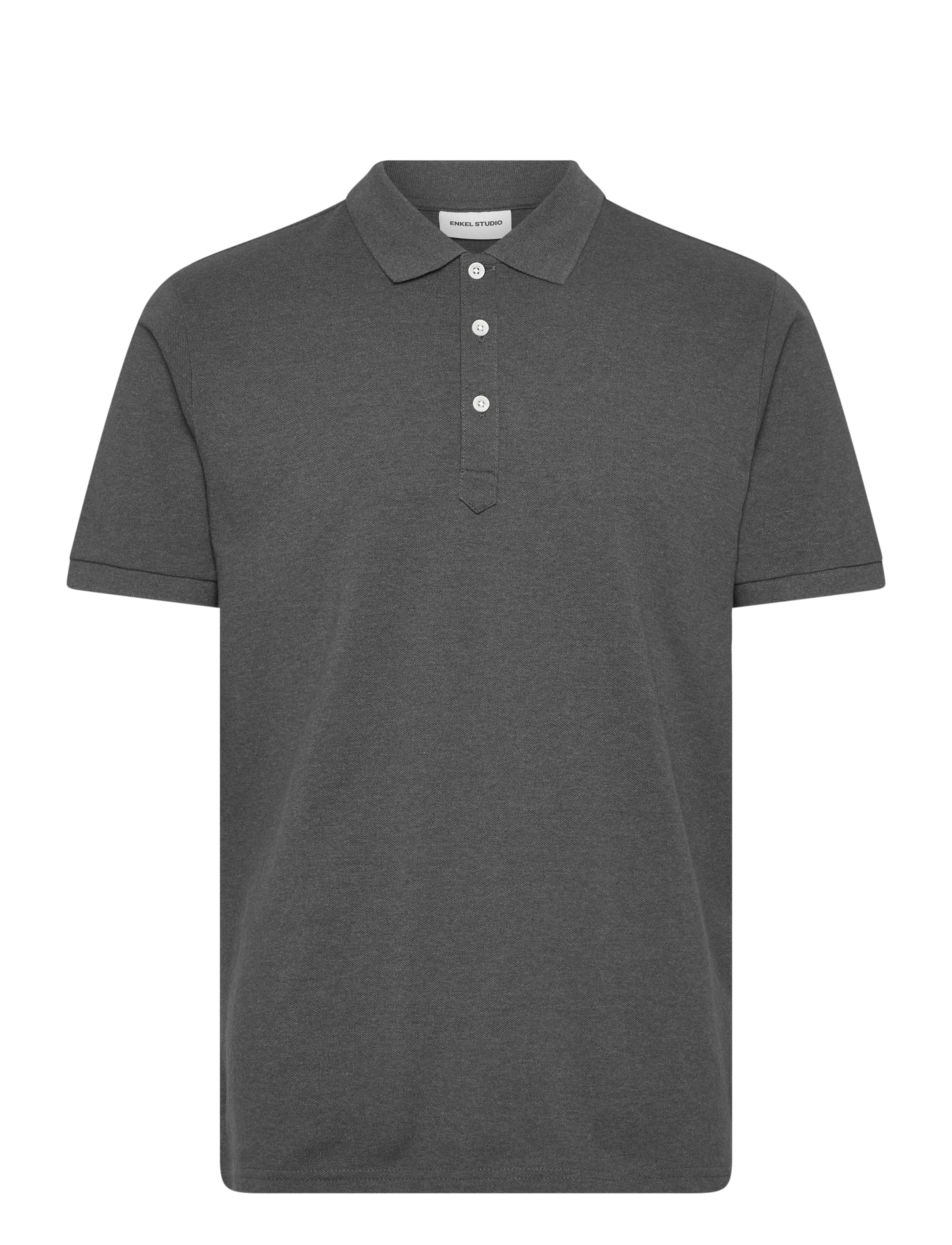 Enkel Studio Polo Shirt, Mænd, Polo Shirt, Grå, Str: XXXL
