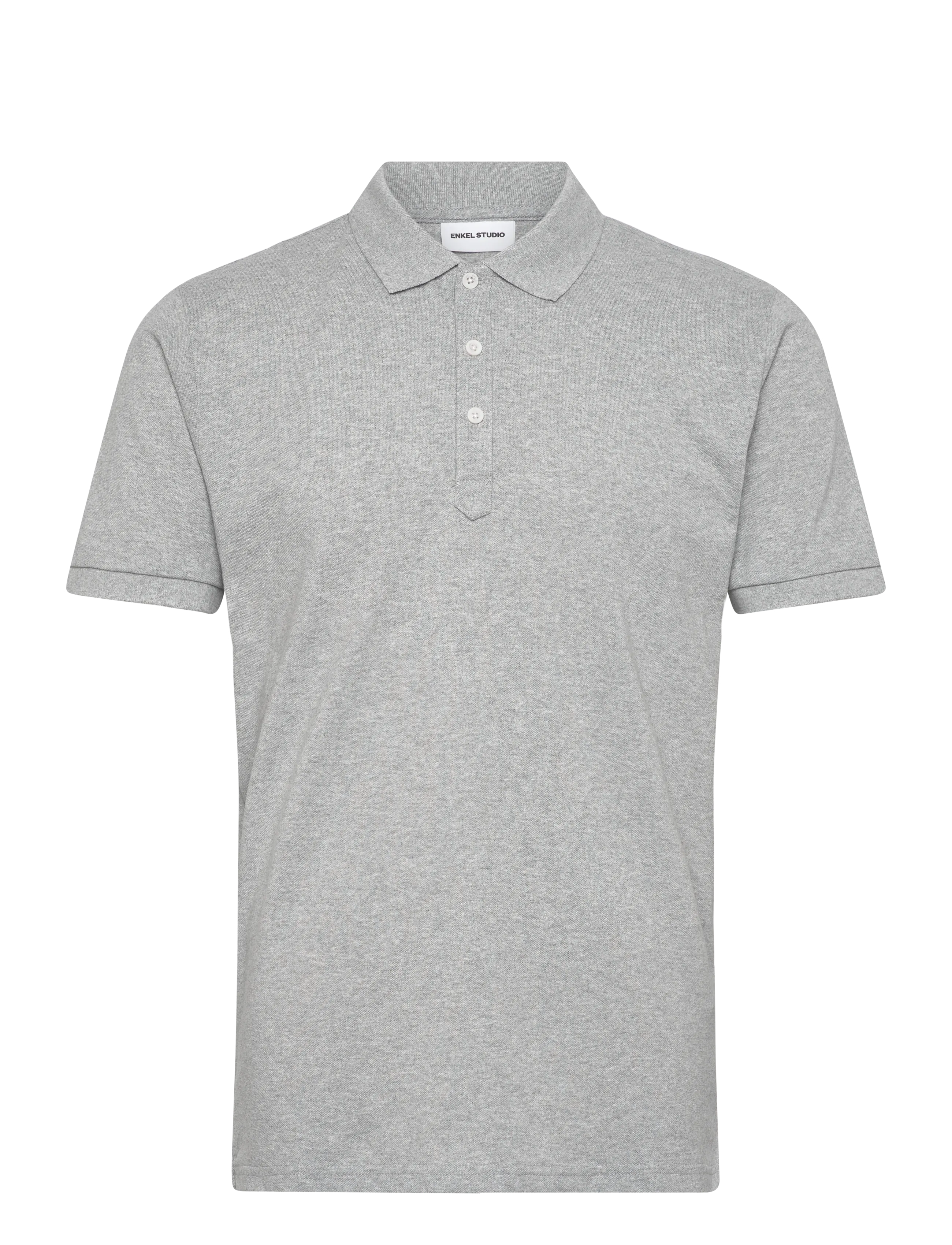 Enkel Studio Polo Shirt, Mænd, Polo Shirt, Grå, Str: L