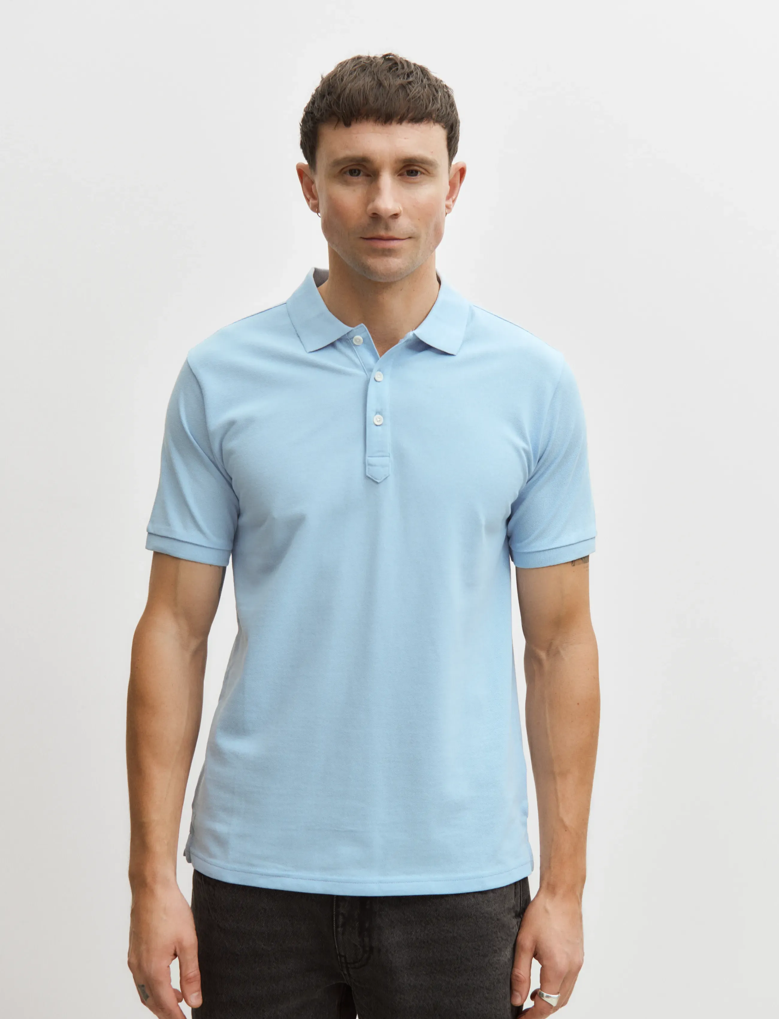 Enkel Studio Polo Shirt, Mænd, Polo Shirt, Blå, Str: S