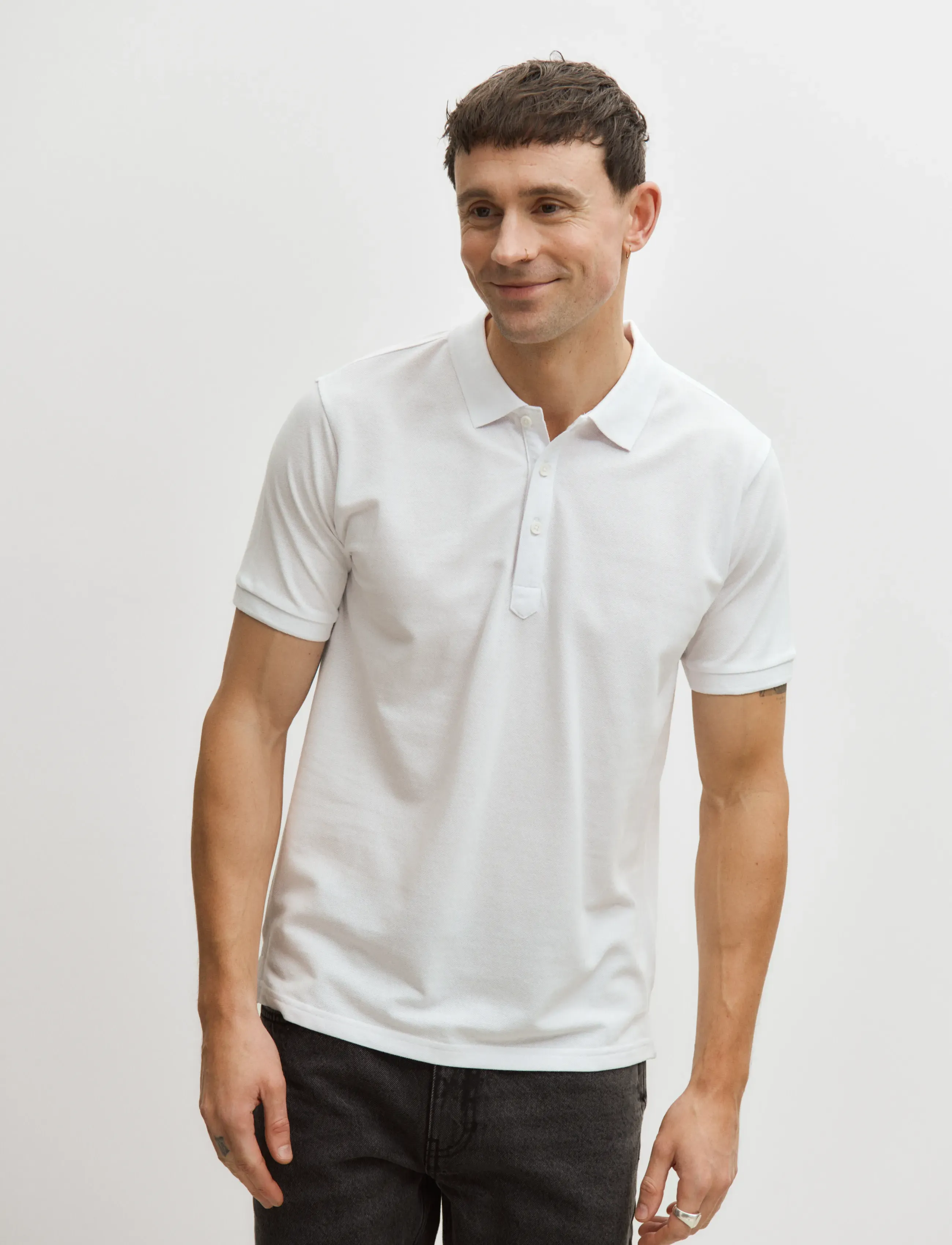 Enkel Studio Polo Shirt, Mænd, Polo Shirt, Hvid, Str: XXL