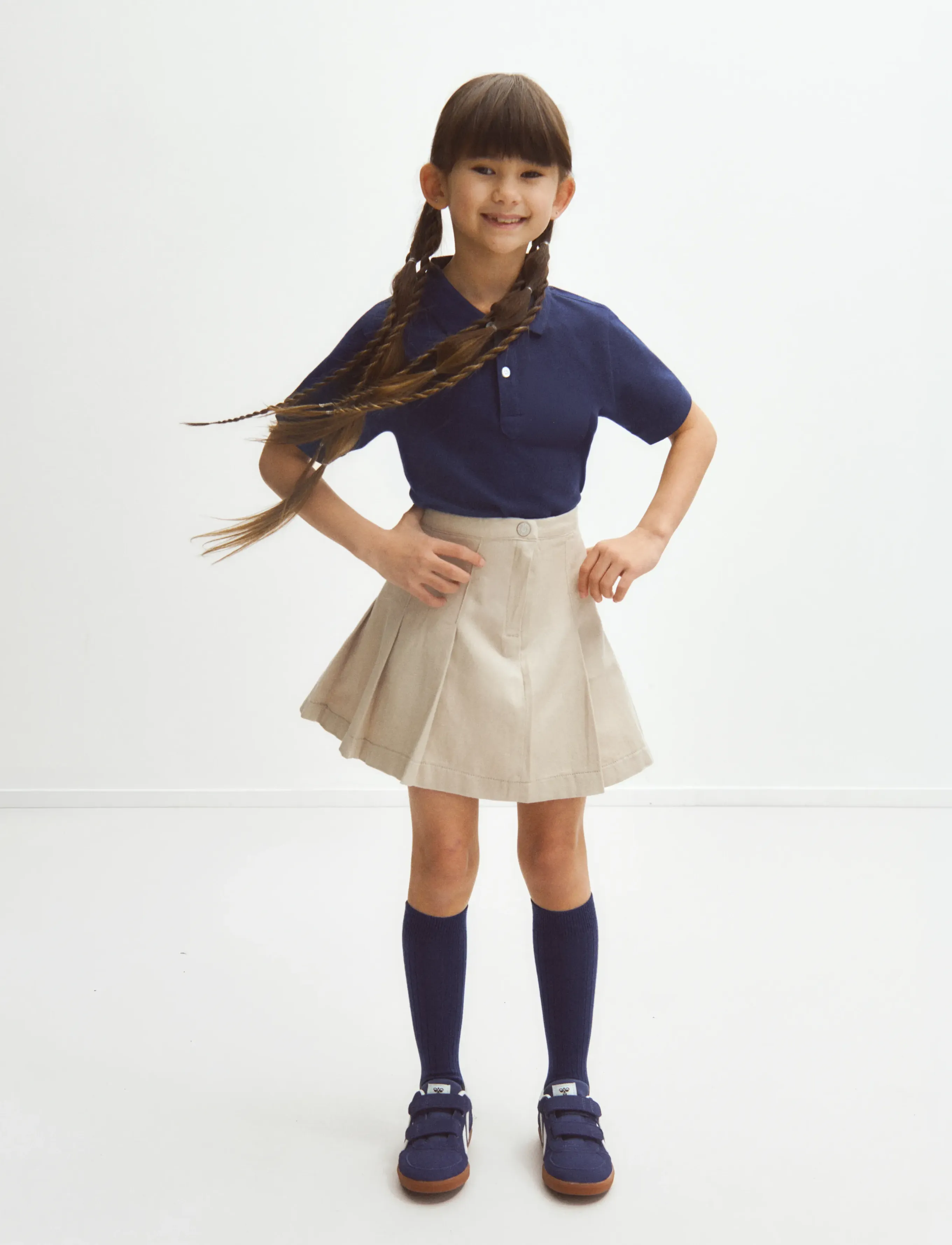 Enkel Studio Polo Shirt, Børn, Polo Shirt, Navy, Str: 164