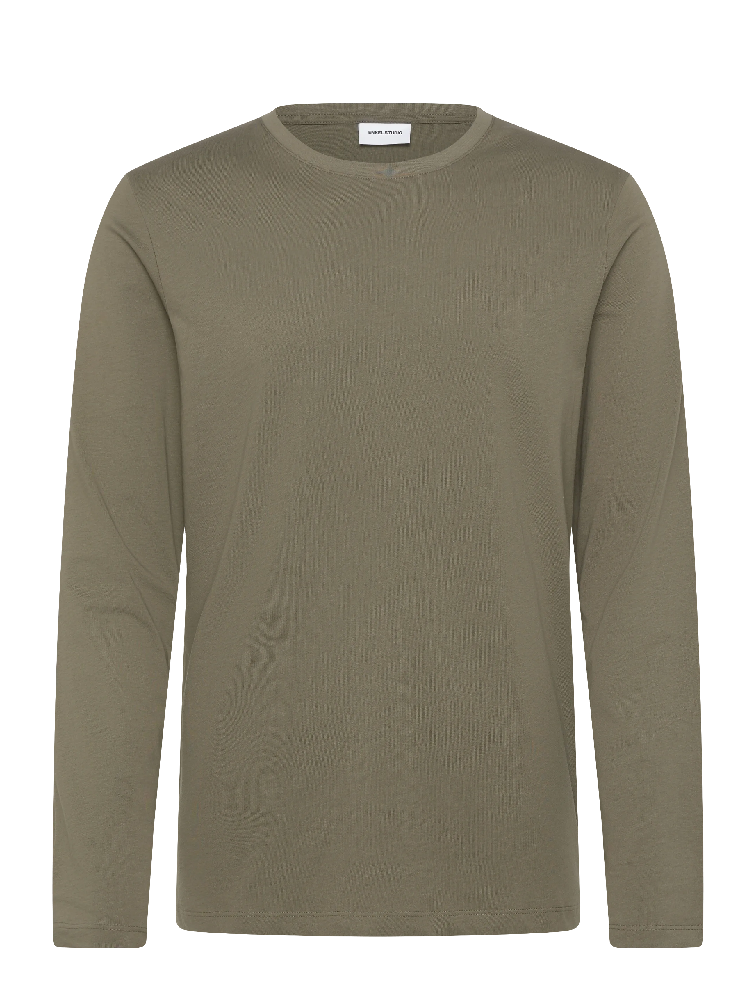 Enkel Studio Basic o-neck tee L/S - Tøj - ARMY / green