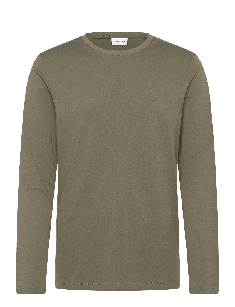 Enkel Studio - Basic o-neck tee L/S - langärmelig - army - 1