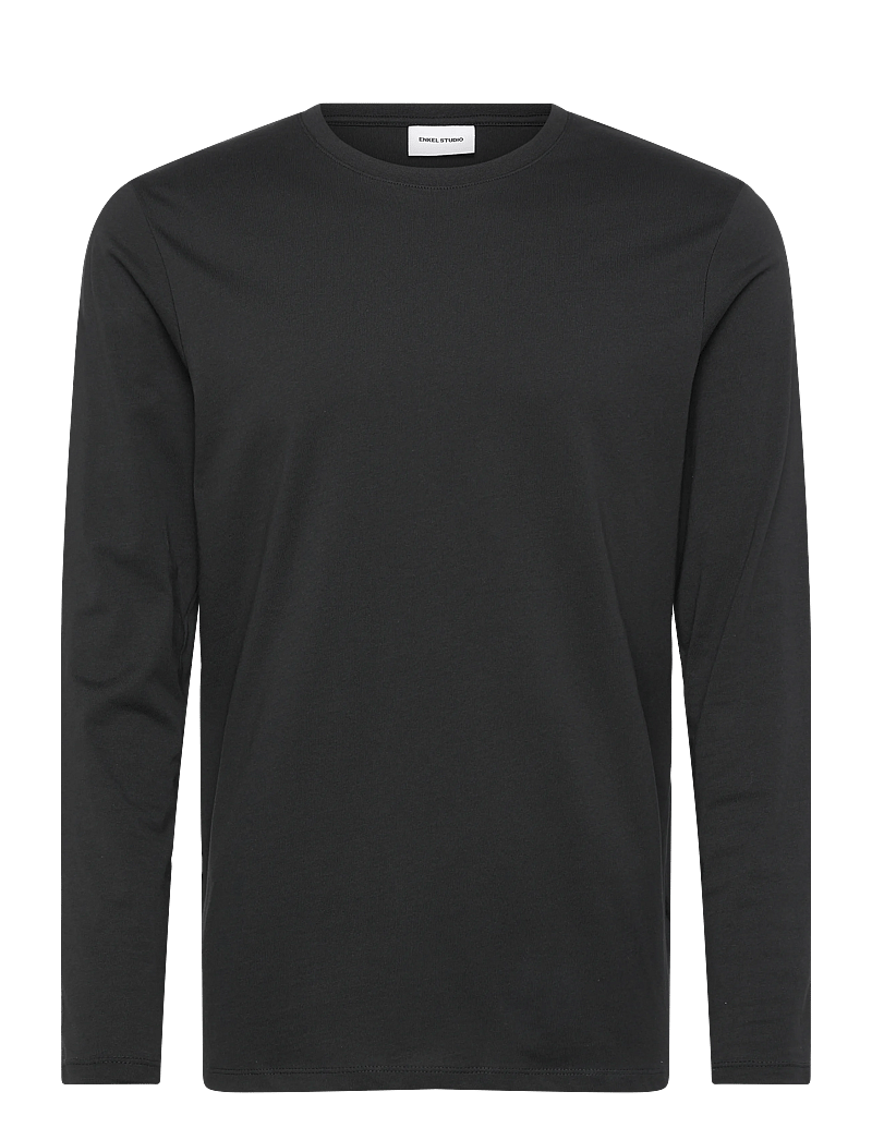Enkel Studio - Basic o-neck tee L/S - pikkade varrukatega t-särgid - black - 1