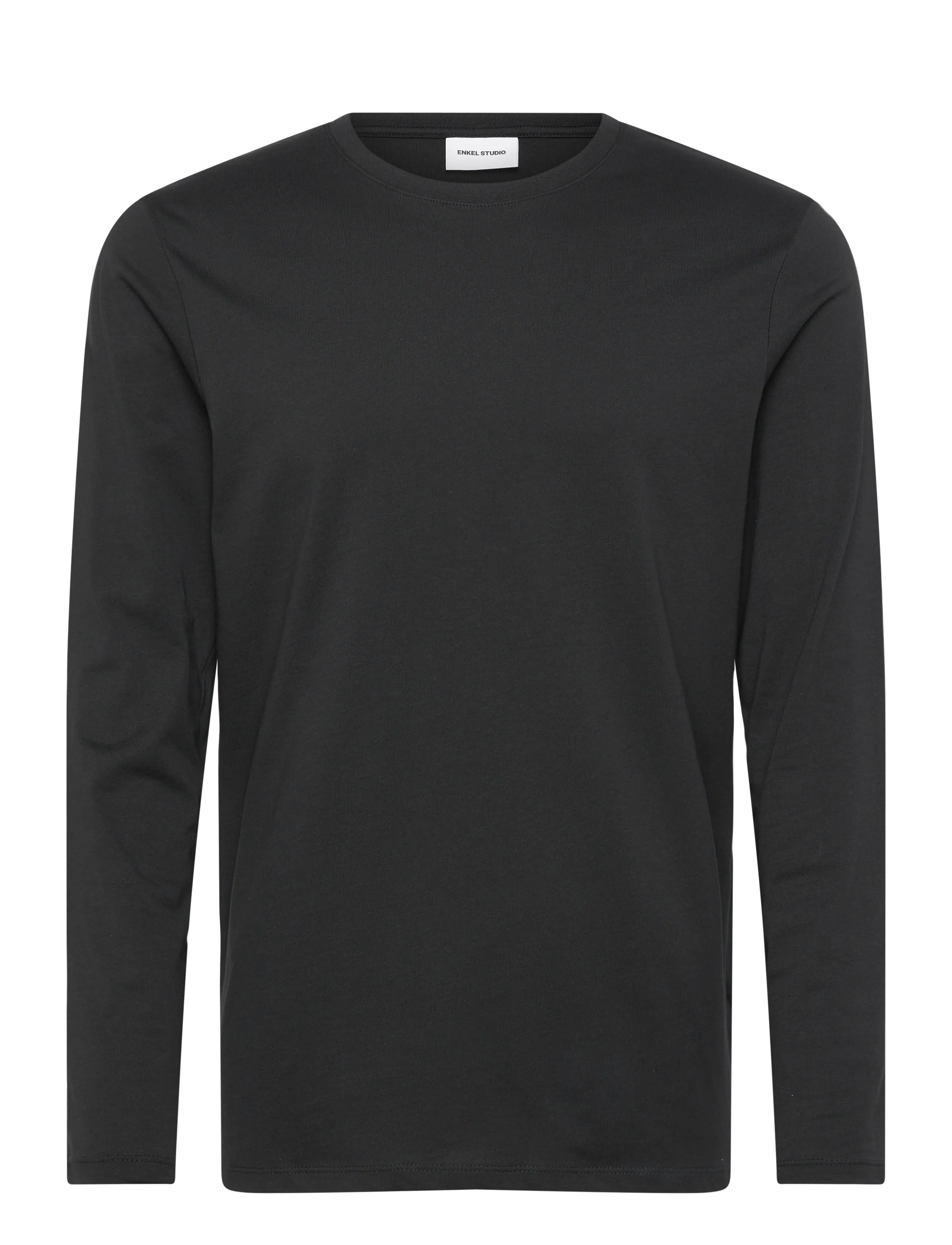 Enkel Studio Basic o-neck tee L/S - Kleidung - BLACK / black