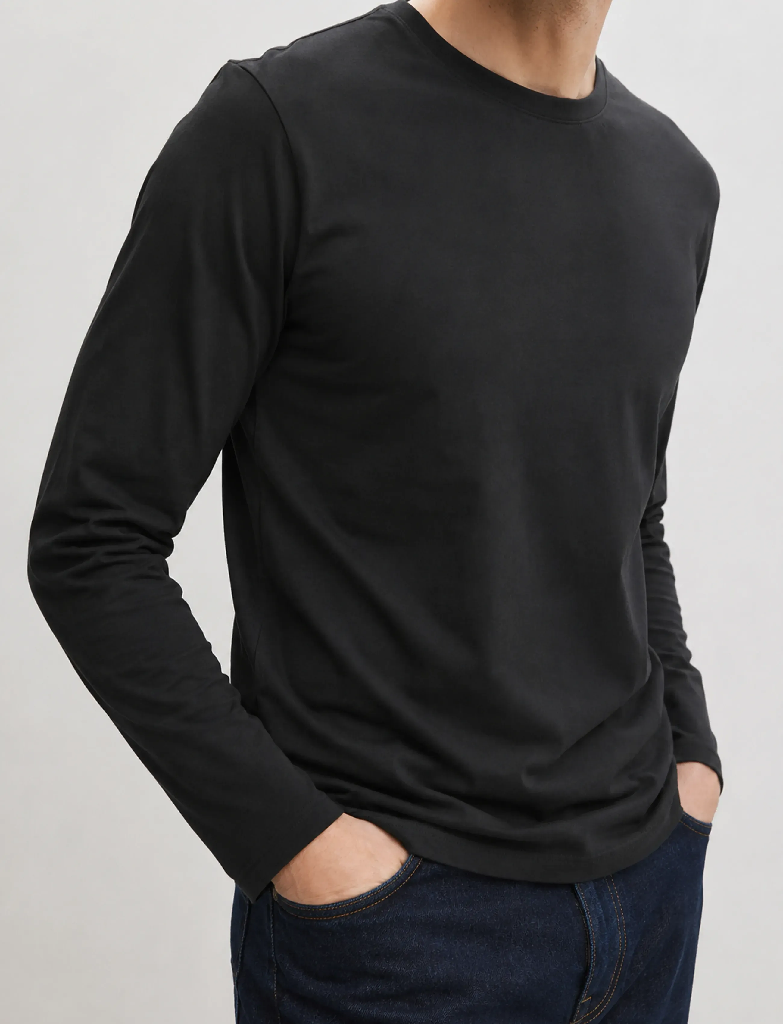 Enkel Studio - Basic o-neck tee L/S - madalaimad hinnad - black - 3
