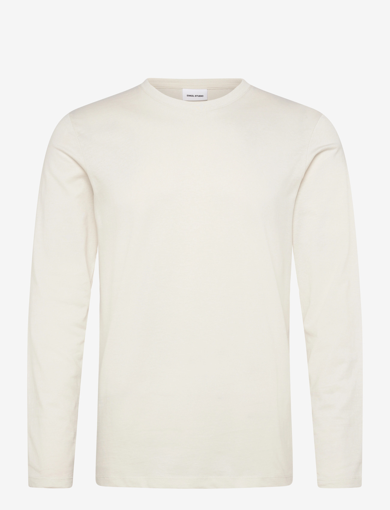 Enkel Studio - Basic o-neck tee L/S - langærmede t-shirts - bone white - 1