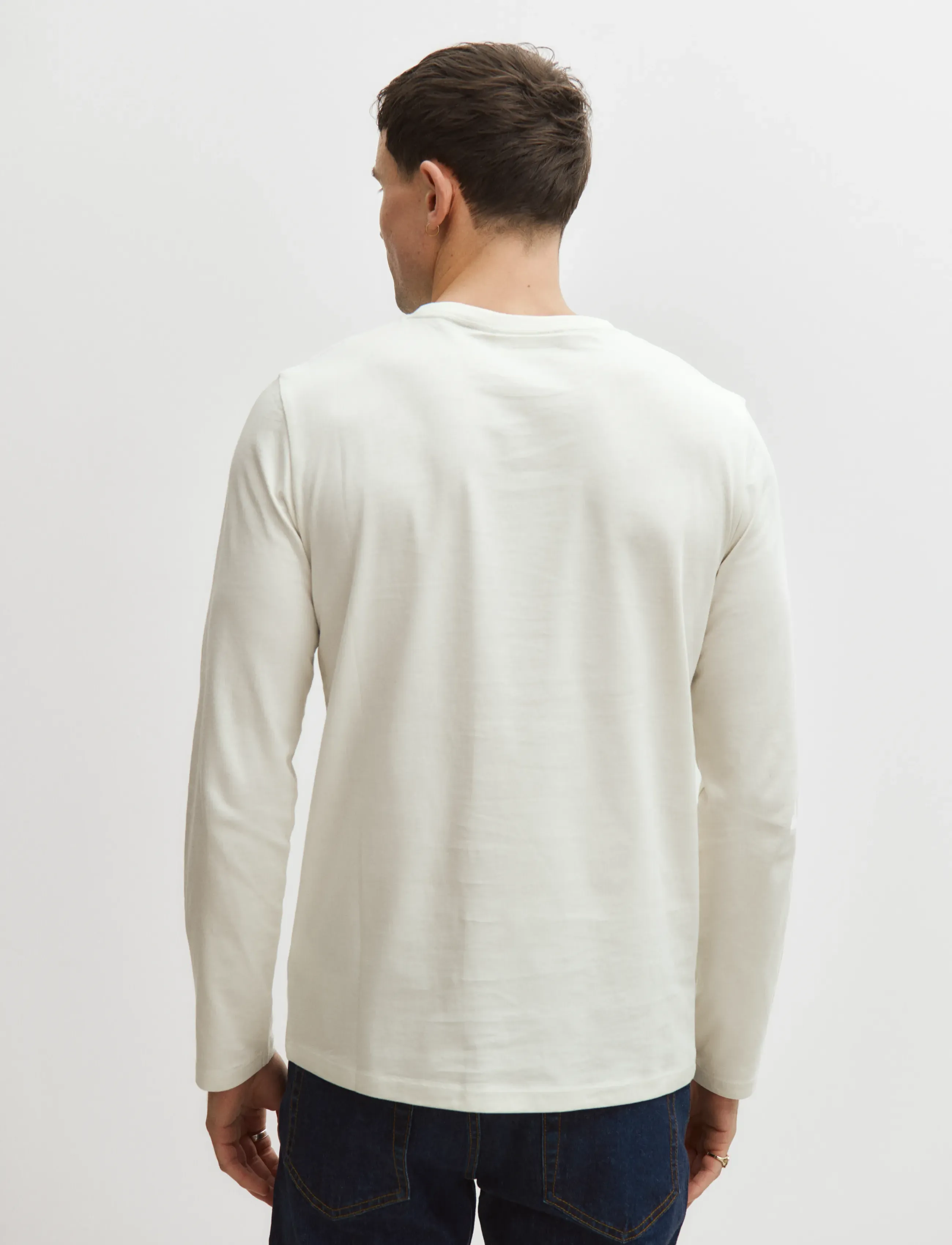 Enkel Studio - Basic o-neck tee L/S - long-sleeved t-shirts - bone white - 3