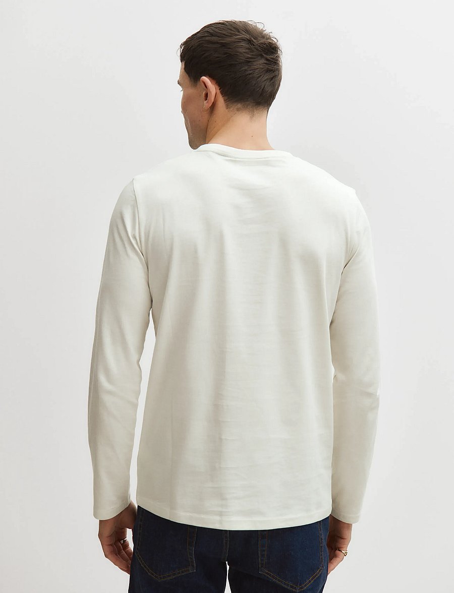 Enkel Studio - Basic o-neck tee L/S - long-sleeved t-shirts - bone white - 3