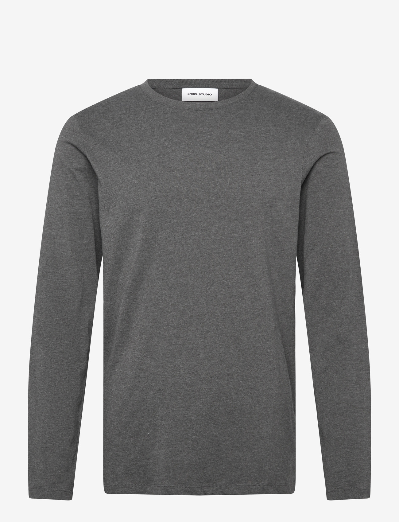 Enkel Studio - Basic o-neck tee L/S - laveste priser - dk grey - 1