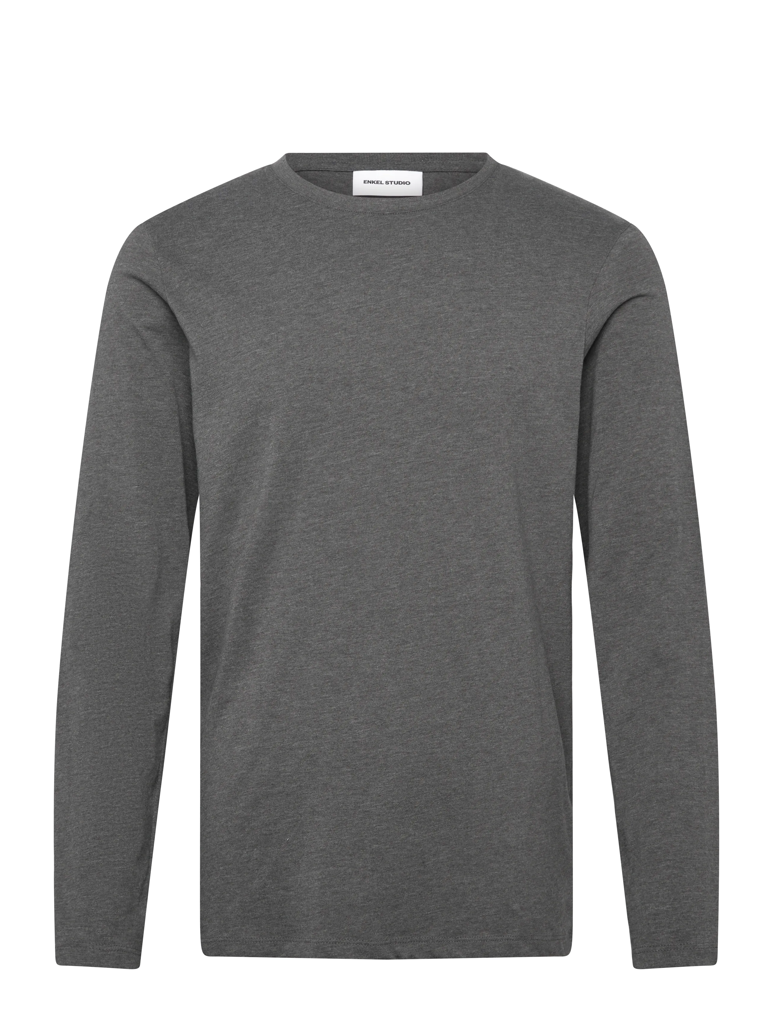 Enkel Studio Basic o-neck tee L/S - Enkel Studio - DK GREY / grey