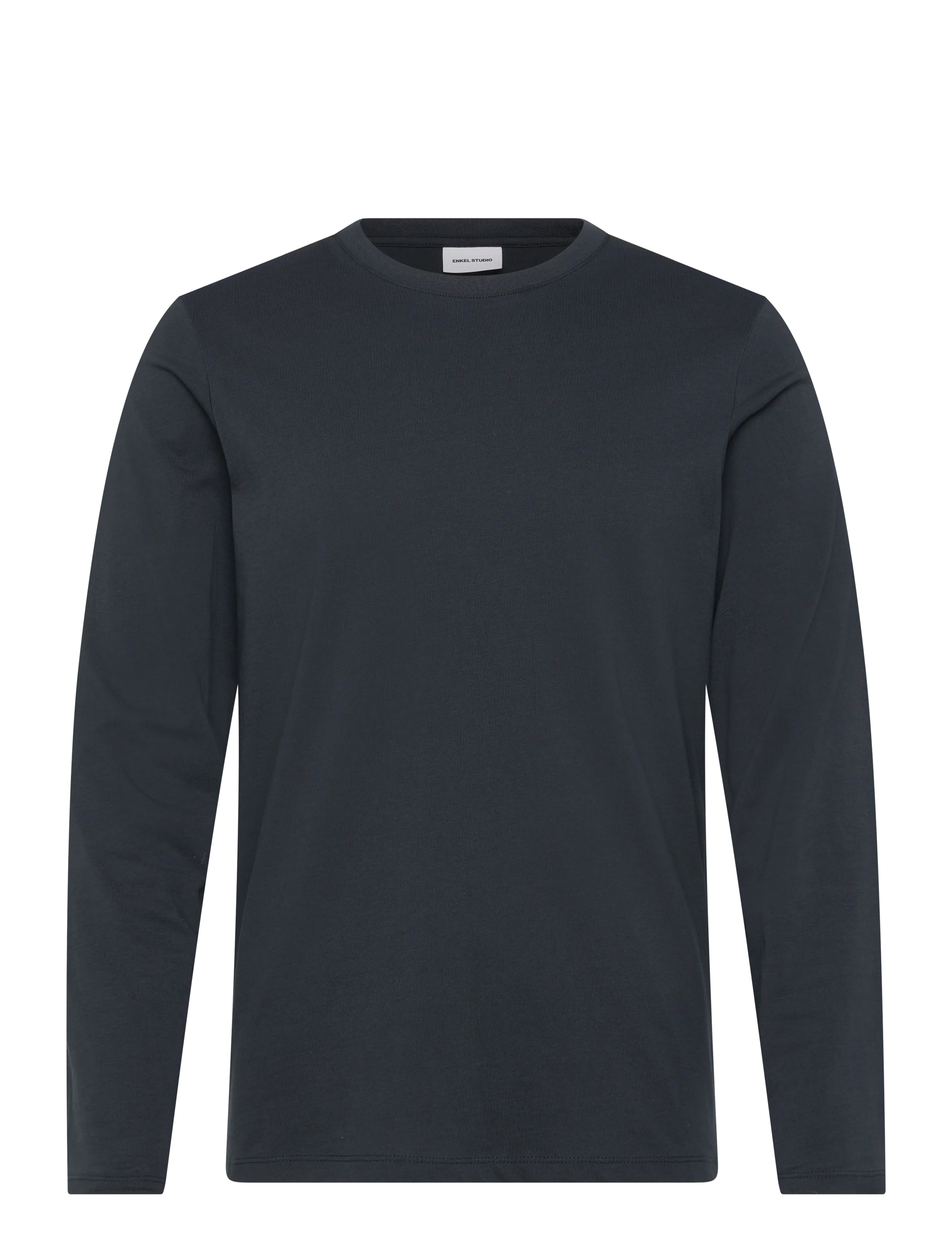 Enkel Studio Basic o-neck tee L/S - T-shirts - NAVY / black