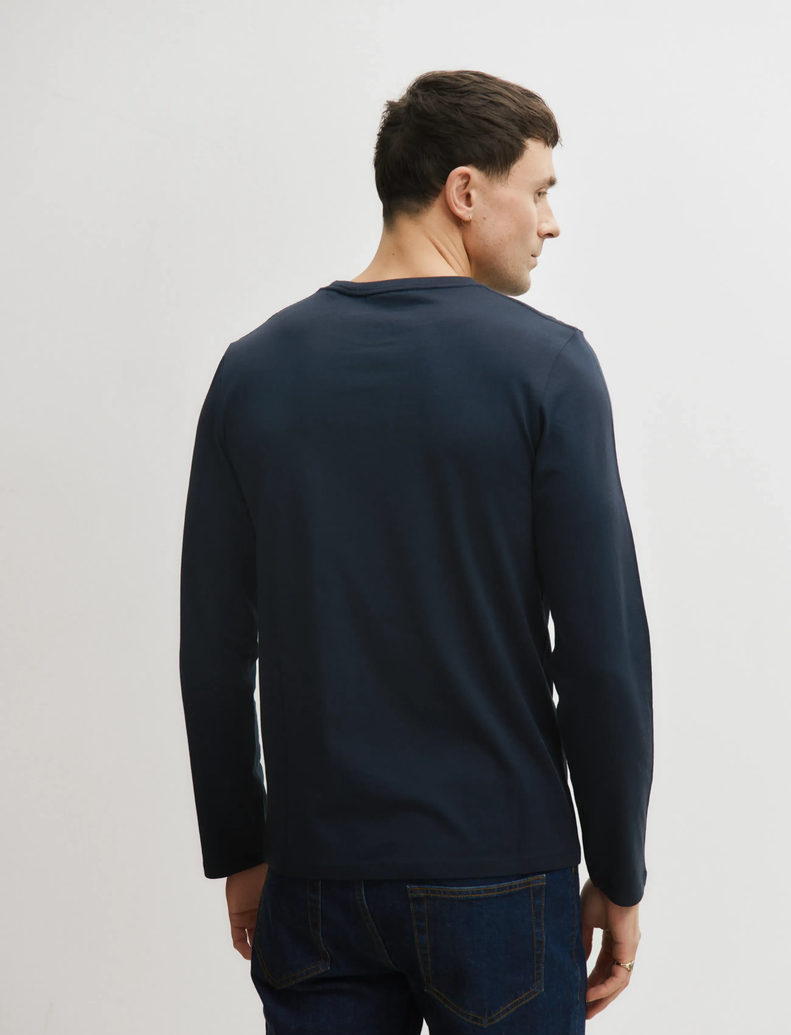 Enkel Studio - Basic o-neck tee L/S - madalaimad hinnad - navy - 3