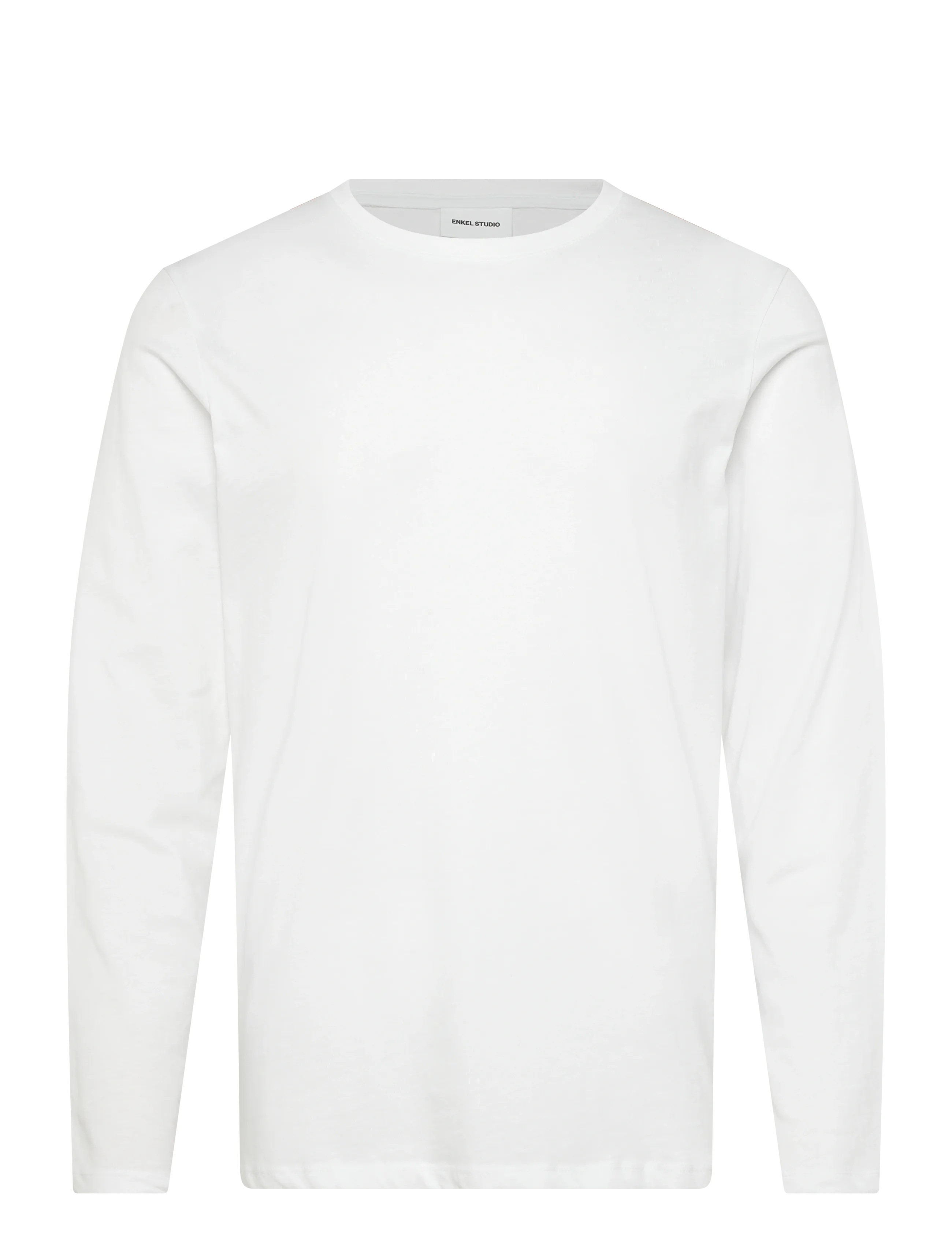 Enkel Studio Basic o-neck tee L/S - T-shirts - WHITE / white
